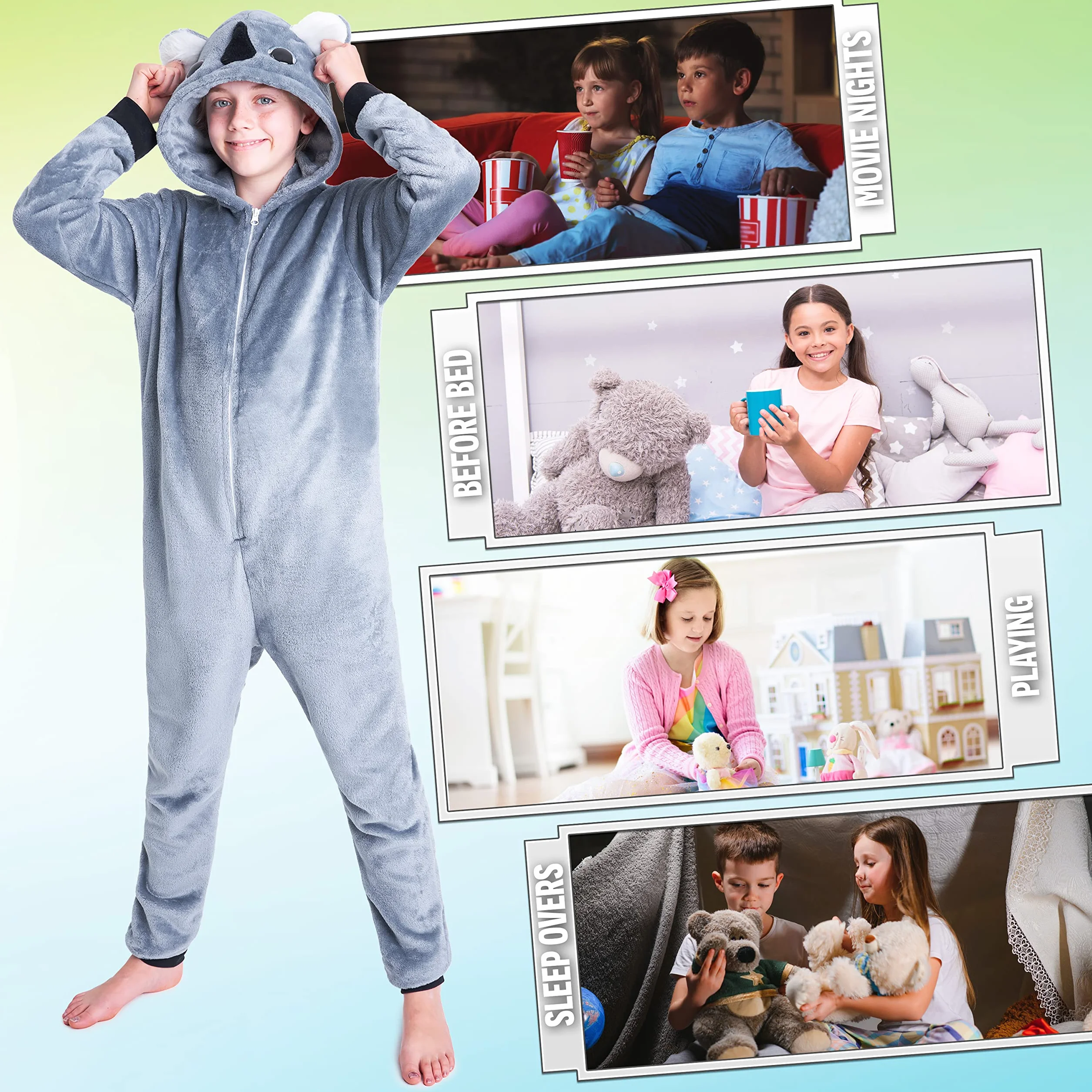 CityComfort Onesie for Kids Super miękka piżama w zwierzątka Ciepły kombinezon dla dziewczynek i chłopców