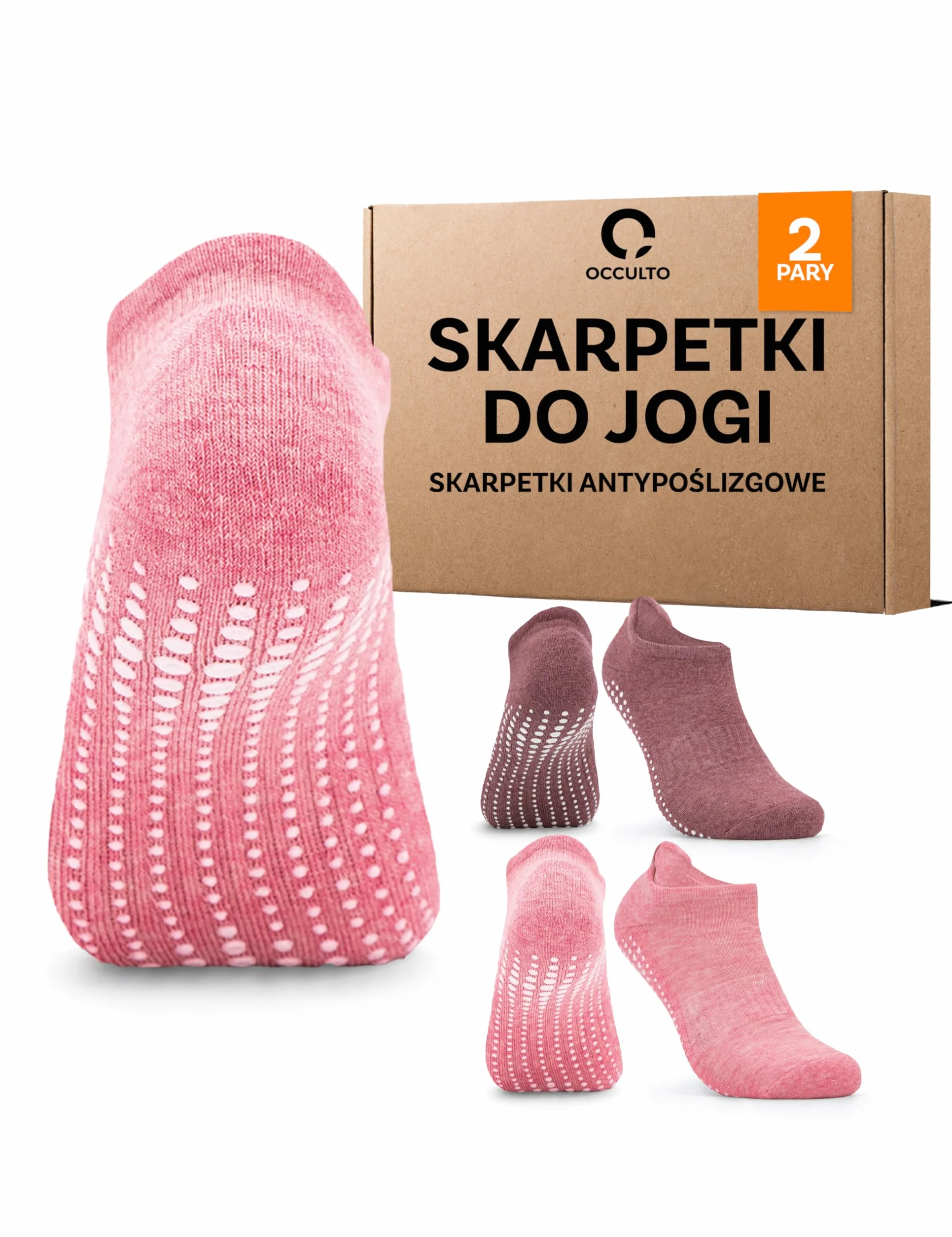 Occulto krótkie skarpetki do jogi damski & mężczyzn 2 pak, 4 pak (model: Mady) 2 pak | Ciemnoniebieski Jasnoniebieski 35-38
