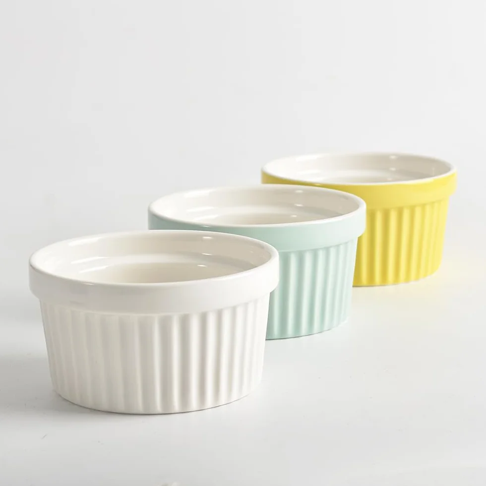 homEdge Zestaw porcelanowych ramekinów 240 ml 8 uncji miska do lodów kremowa brûlée do pieczenia 6 sztuk