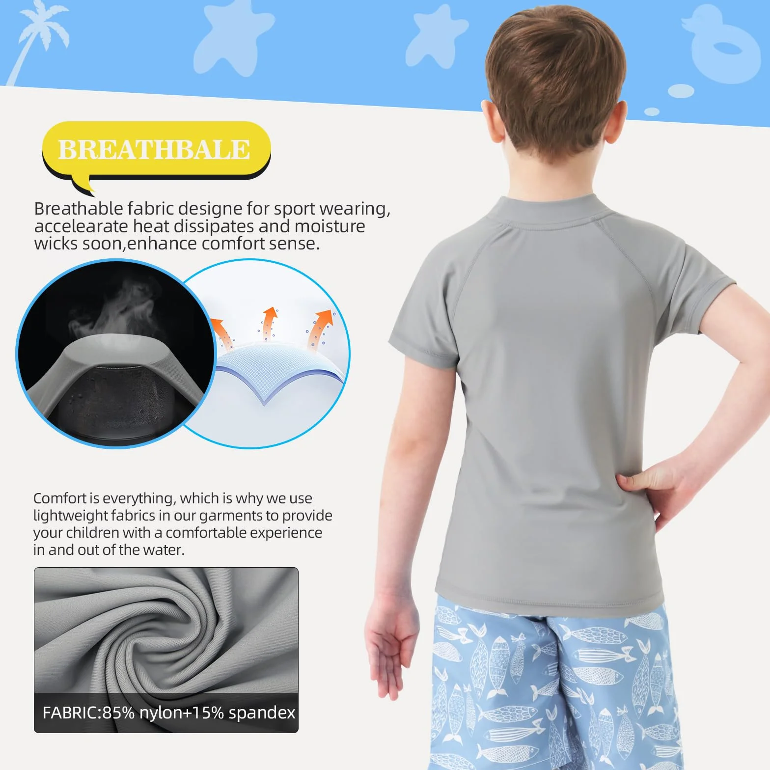 MEETWEE koszula wysypka Chłopcy Traje de Baño de Niño Rash Vest Camisetas de Natación