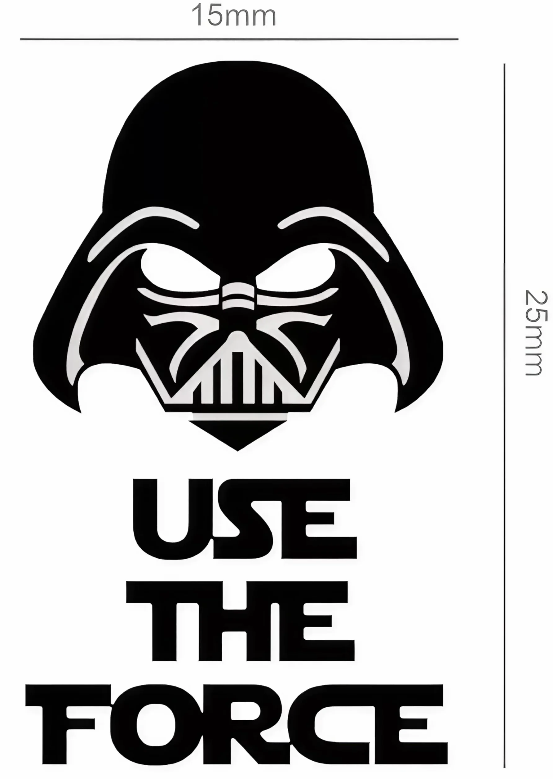 naklejka winylowa na klapę sedesu – Use The Force – Darth Vader – wodoodporna winylowa naklejka jako dekoracja i zabawny prezent 15 x 25 cm w kolorze czarnym