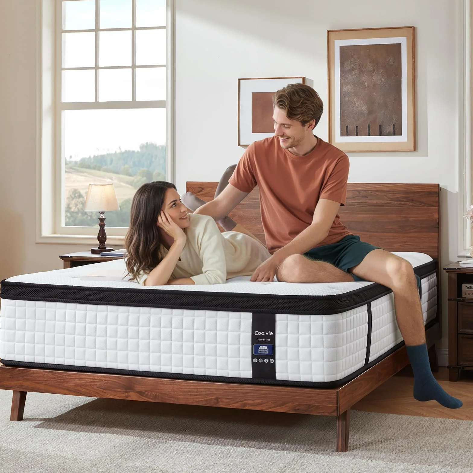 Coolvie Materac 90 x 190 cm w pudełku, 7-strefowy stopień twardości H2 i H3, ortopedyczny materac ze sprężynami kieszeniowymi 30 cm z odciążającą plecy pianką memory, certyfikat Oeko-Tex, dla dzieci i