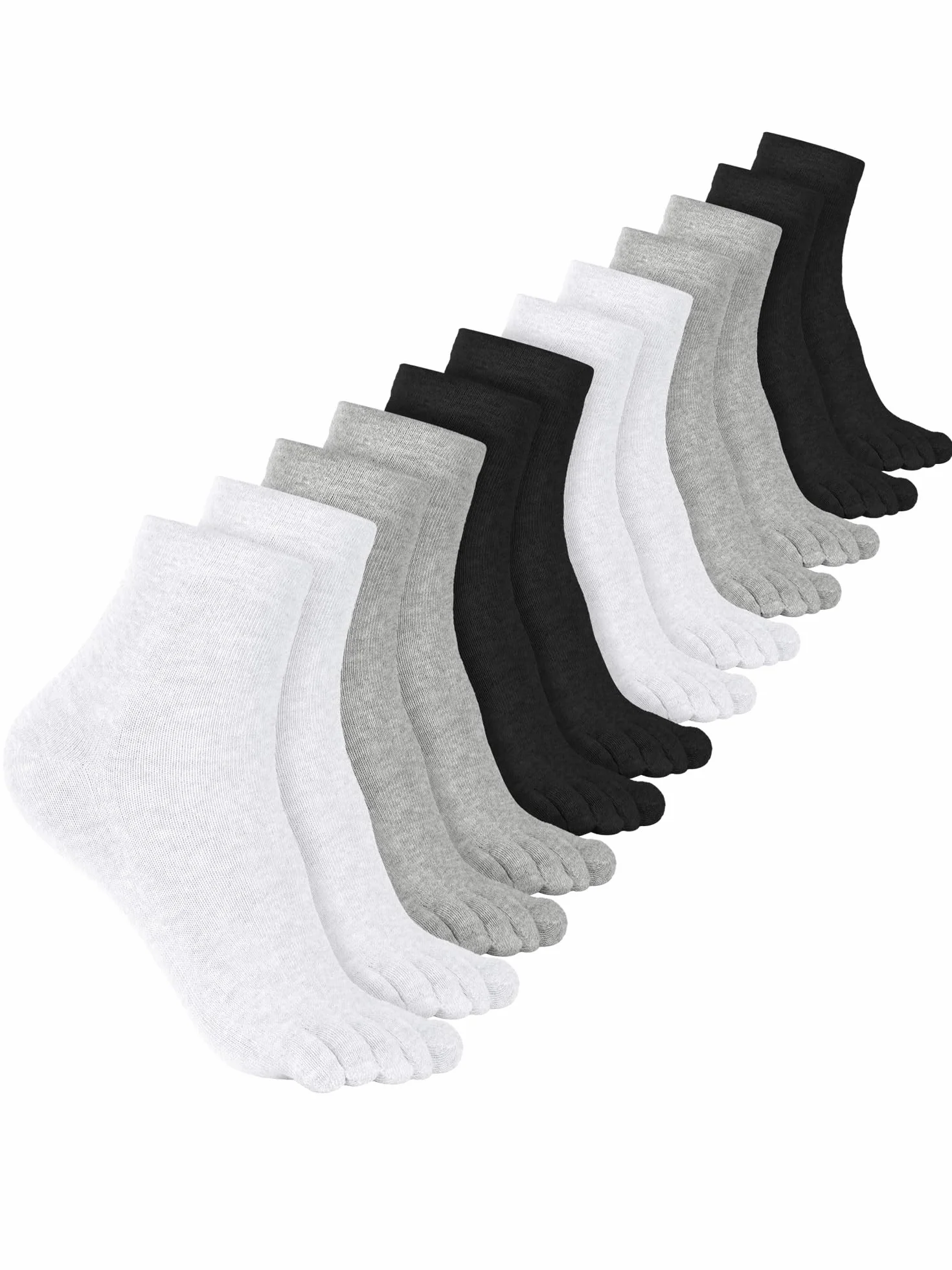 Bencailor 6 Paar Fünf Zehensocken Baumwollsocken für Damen Herren