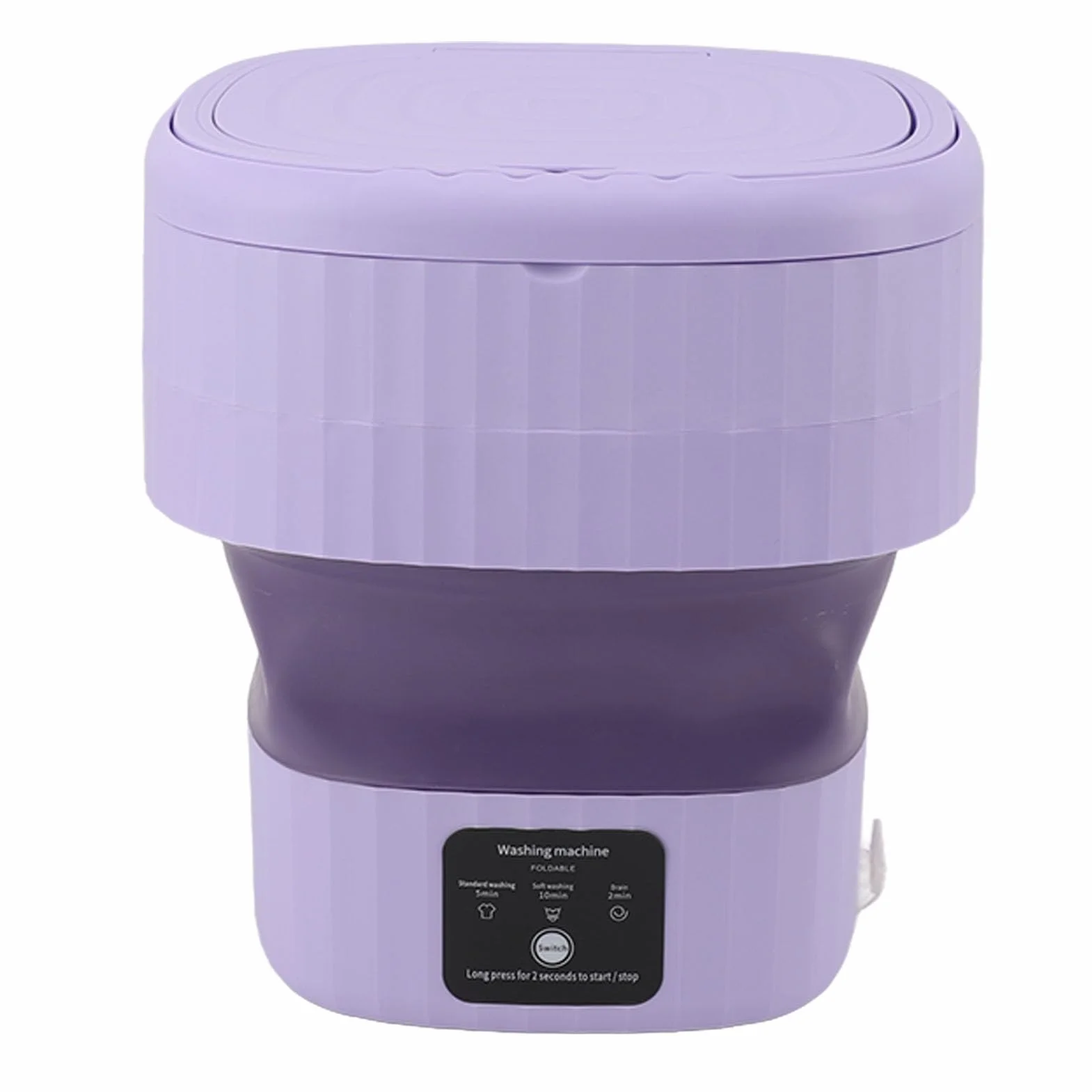 Mini pralka, składana przenośna pralka, niski poziom hałasu do mieszkania (PURPLE)