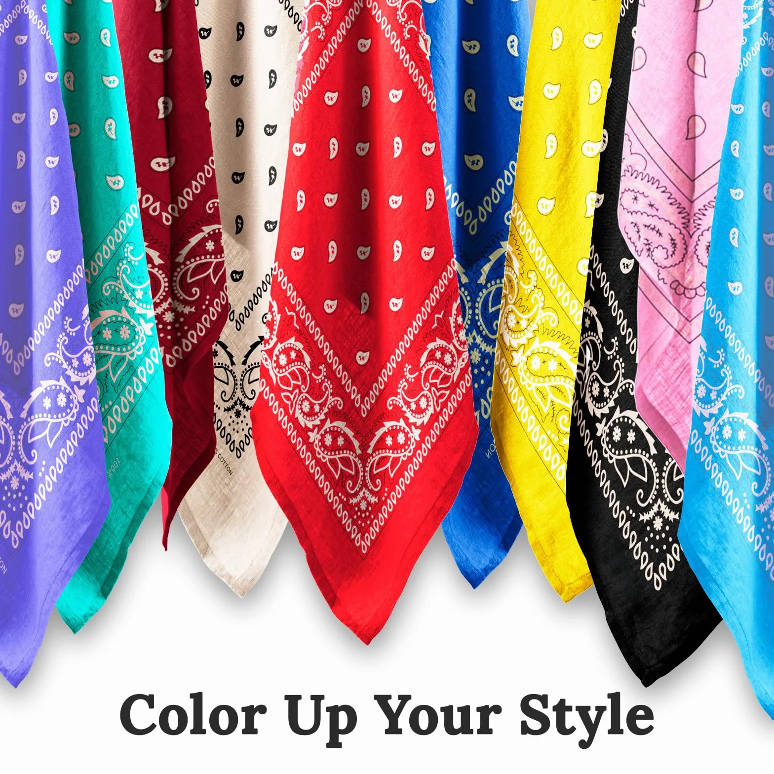 AURAE Bandana w 100% z bawełny i naturalnych włókien, królewski błękit, chustka bez poliestru, miękka, trwała i nadająca się do prania w pralce, dla mężczyzn i kobiet, uniseks i dzieci