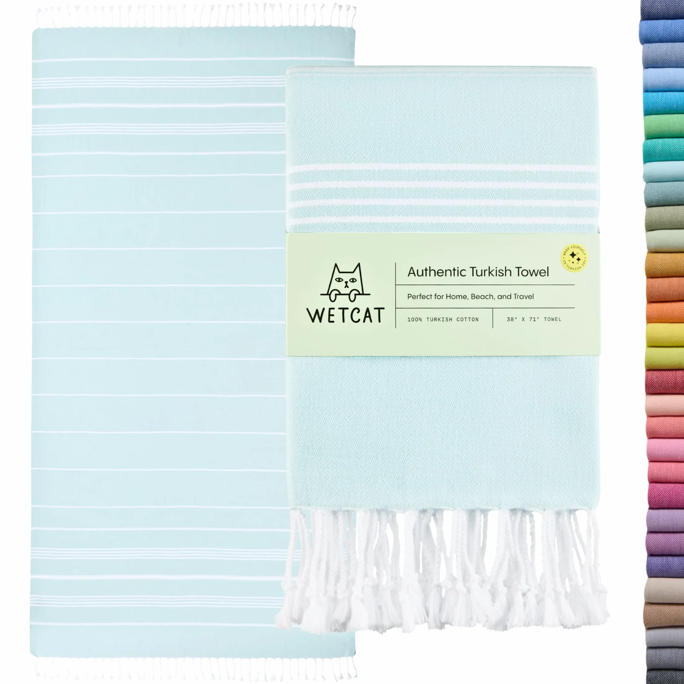 WETCAT Turecki ręcznik plażowy 100% bawełna 38 x 180 cm szybkoschnący