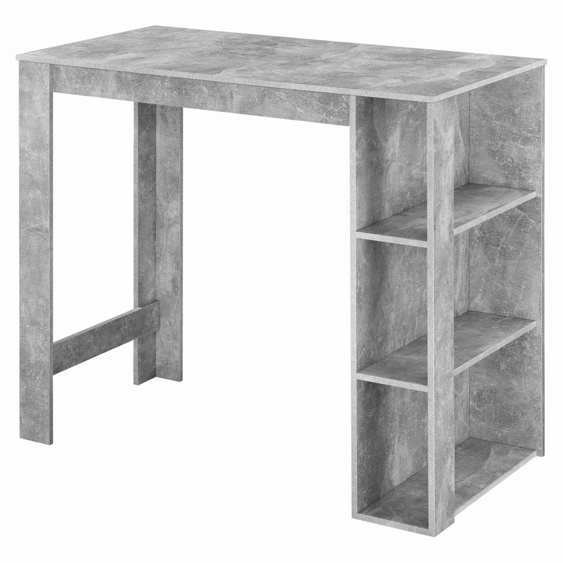 Stół barowy ze zintegrowanym barkiem 120 x 60 x 106 cm 3 półki blat betonowy