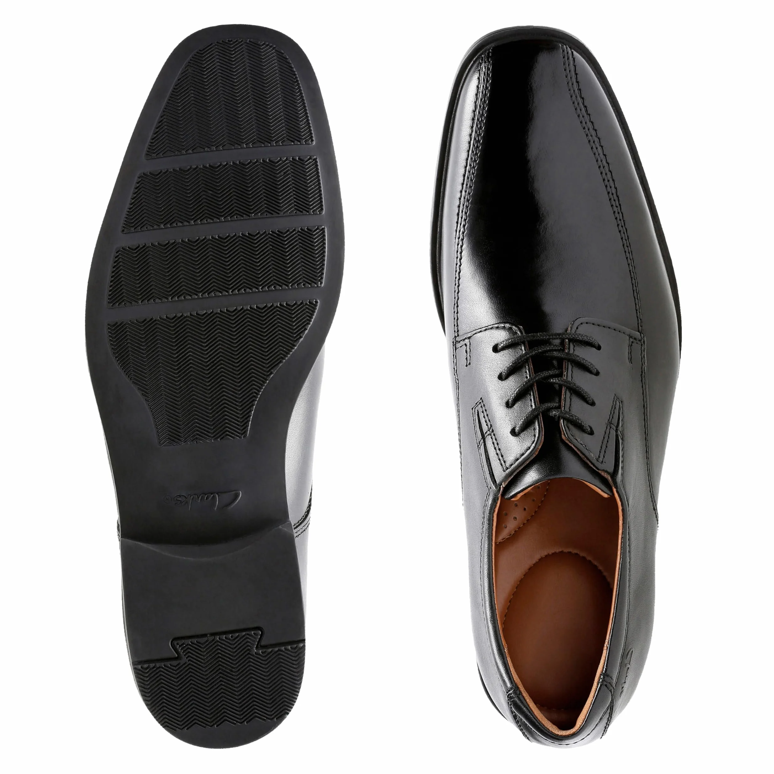 Clarks Tilden Walk Mens Black Leather, 10.5