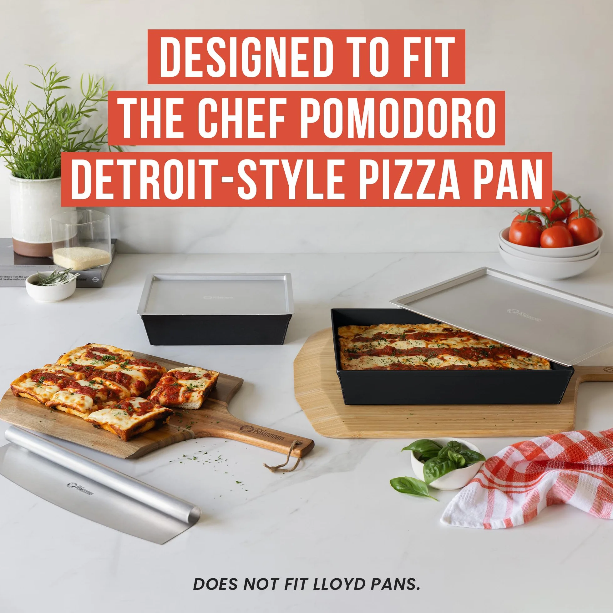 Chef Pomodoro pokrywka do pizzy Detroit 35,5 x 25 cm aluminium 1,5 mm