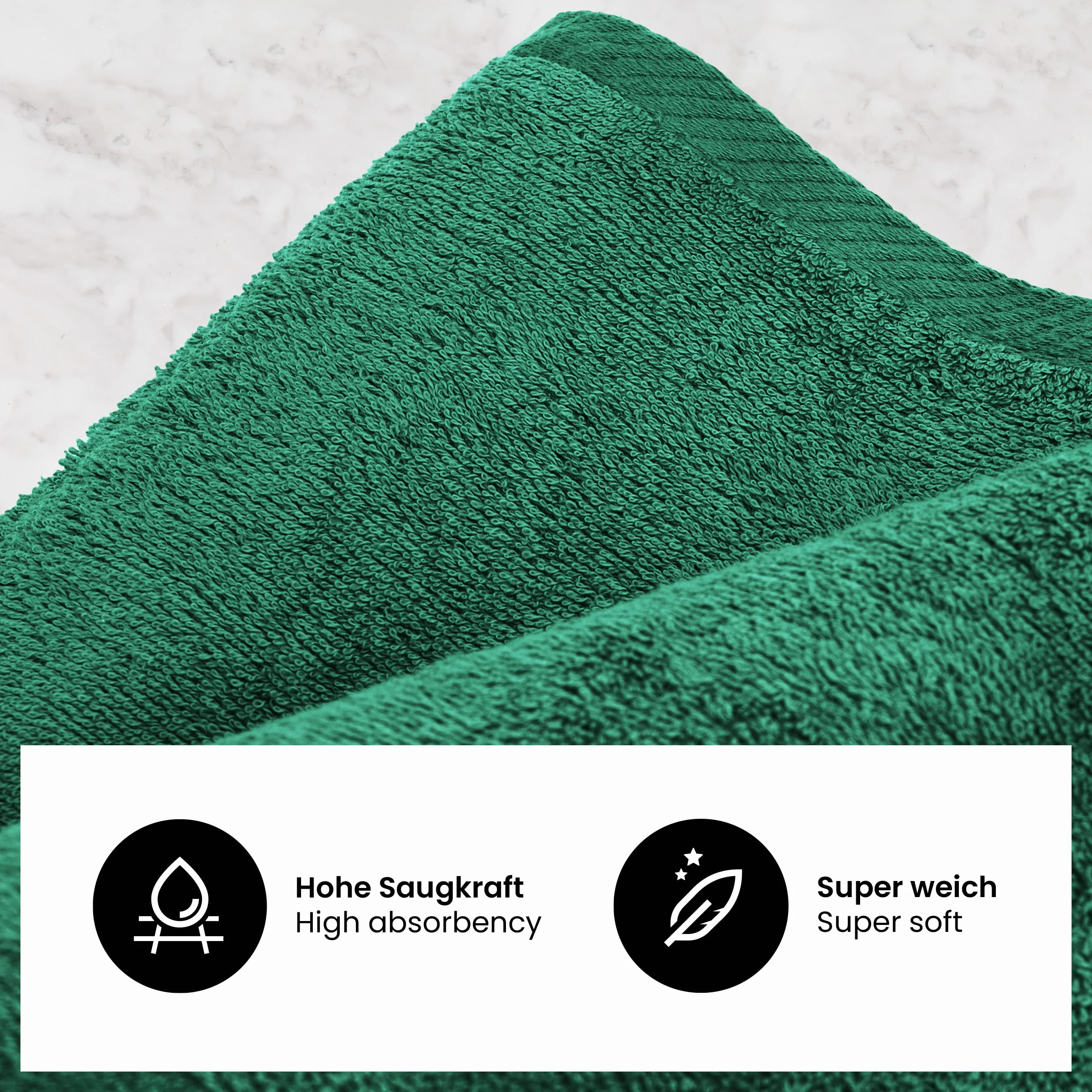 BaSaTex Zestaw ręczników frotte 4 sztuki 50 x 100 cm bawełna Öko-Tex Standard 100