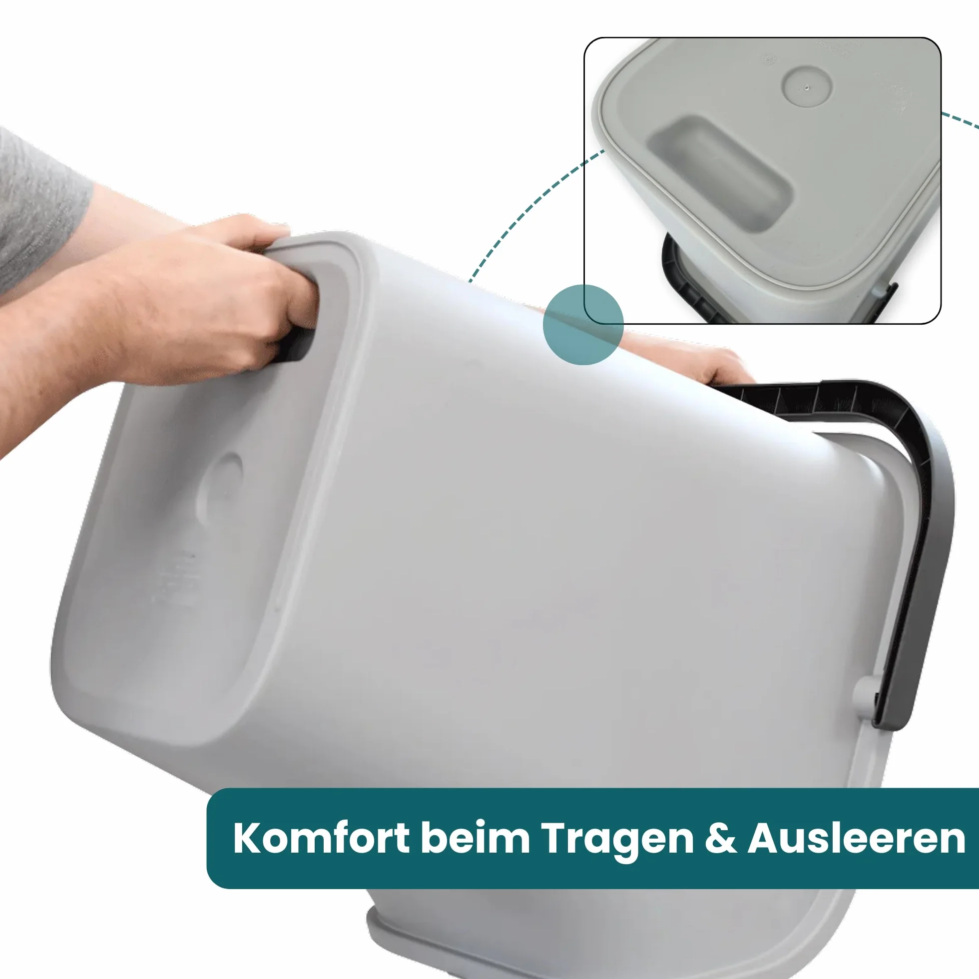 Kamai Kosz na śmieci 40 l z pokrywką i uchwytem z tworzywa sztucznego