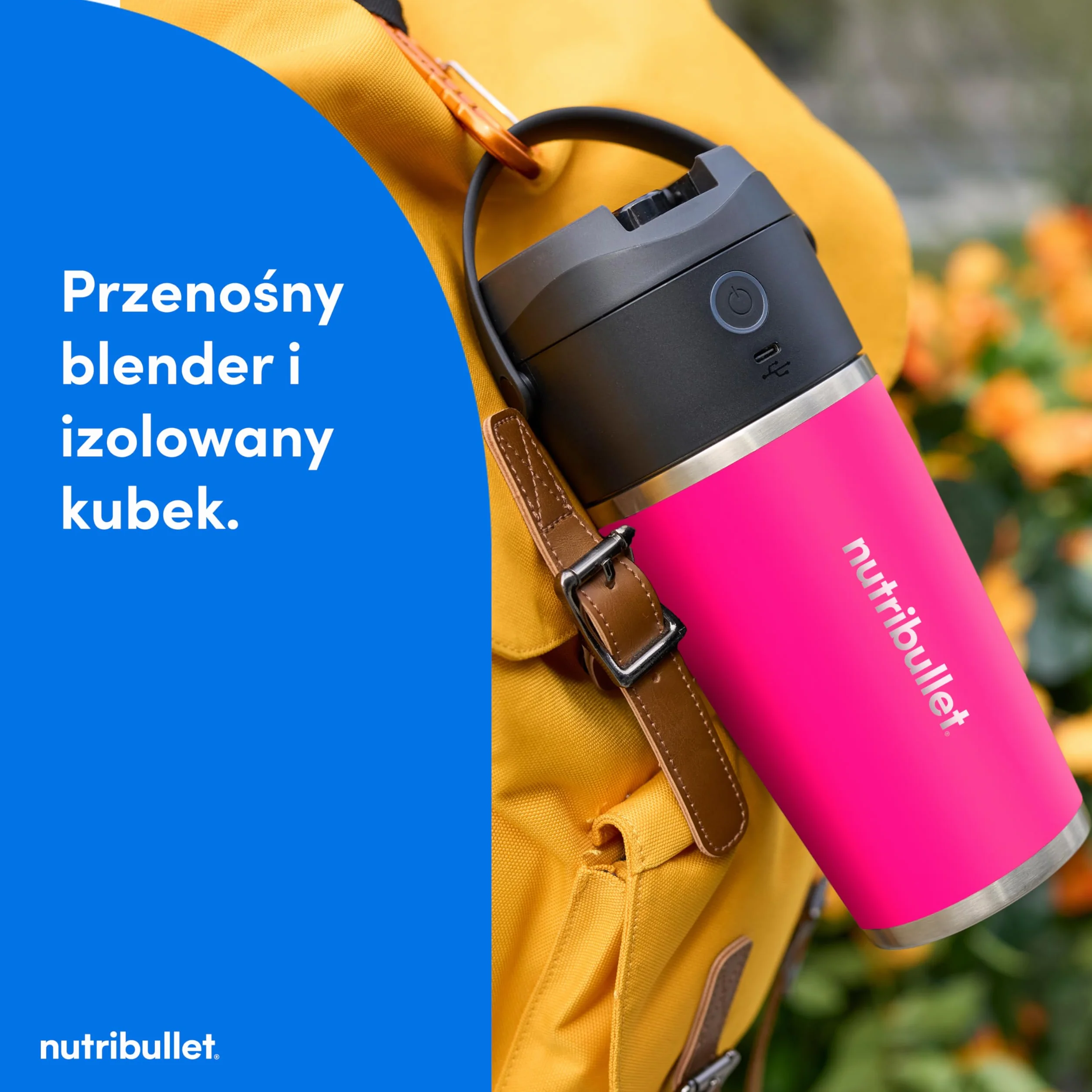 Nutribullet Flip NBP016MA przenośny blender 590 ml stal nierdzewna magenta