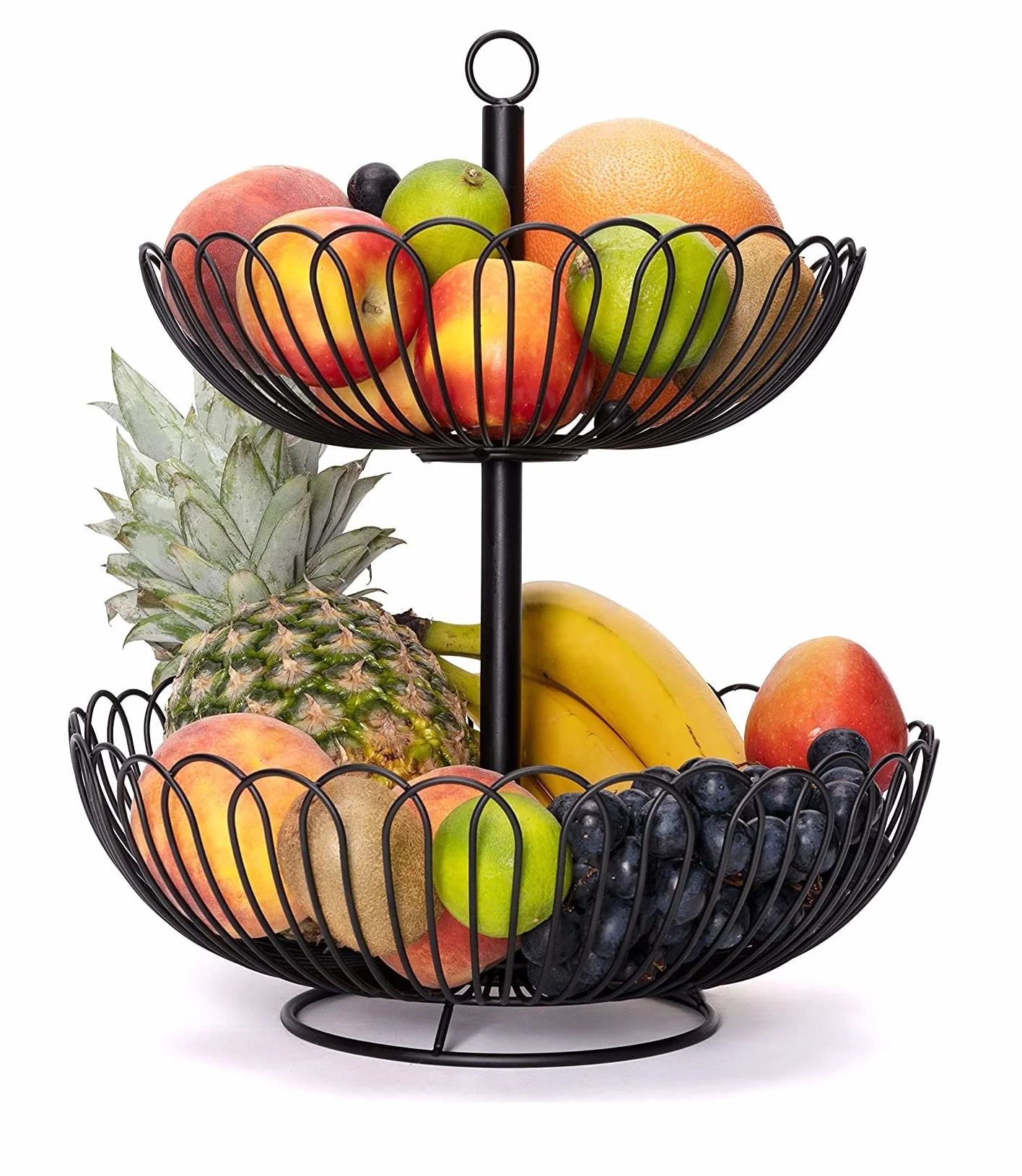 Chefarone® Półmisek na Owoce 33 cm Czarna Etażerka XL z Miseczkami