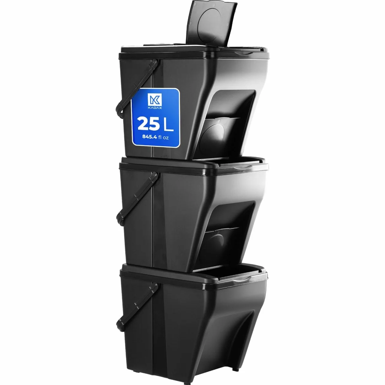 KADAX Zestaw 3 szt. System segregacji odpadów 3 x 25 l