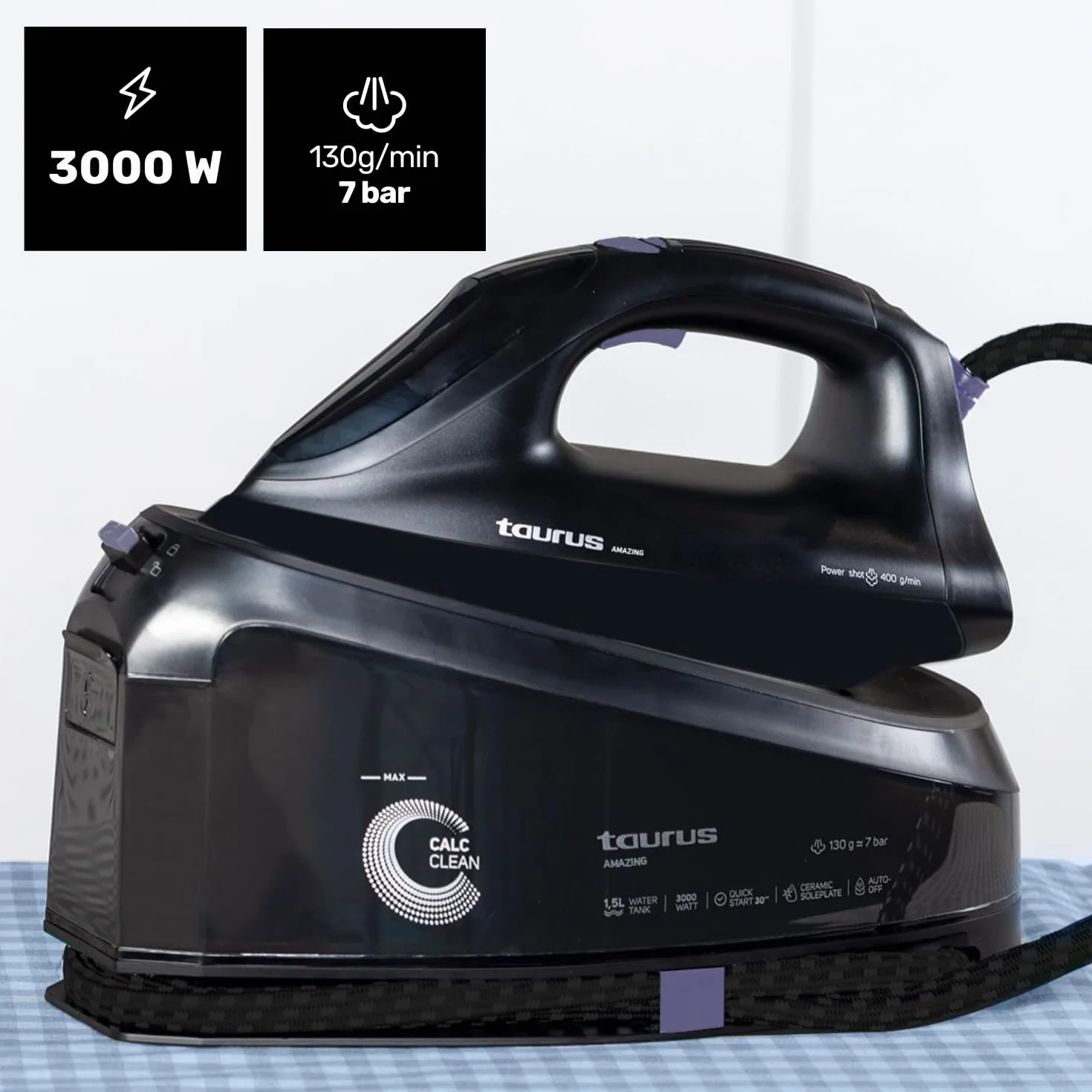 Taurus SSD3002 Centrum prasowania 3000W 7 bar para 130g/min 400g/min ceramiczna