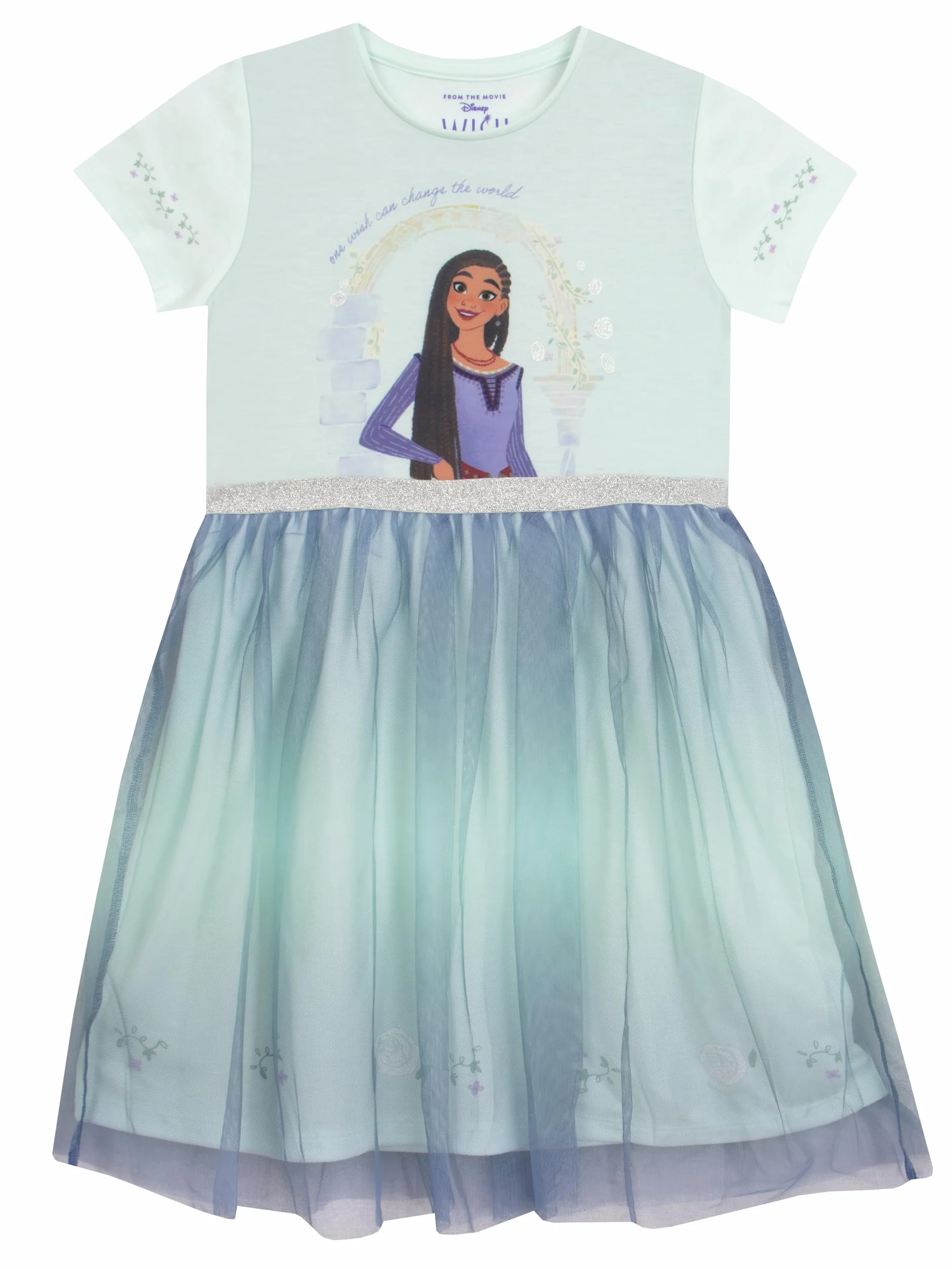 Disney Nocna Sukienka Dla Dziewczynek | Asha i Wish Nocna Koszulka z Krótkim Rękawem dla Dziewczynek