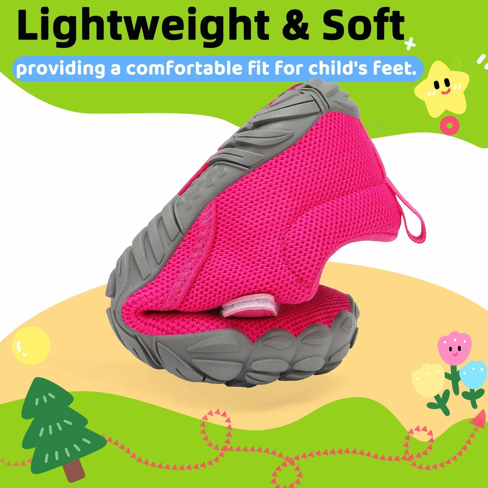 SAGUARO Dziecięce buty Barfoot miękkie i lekkie minimalistyczne buty, rozmiary 24-36