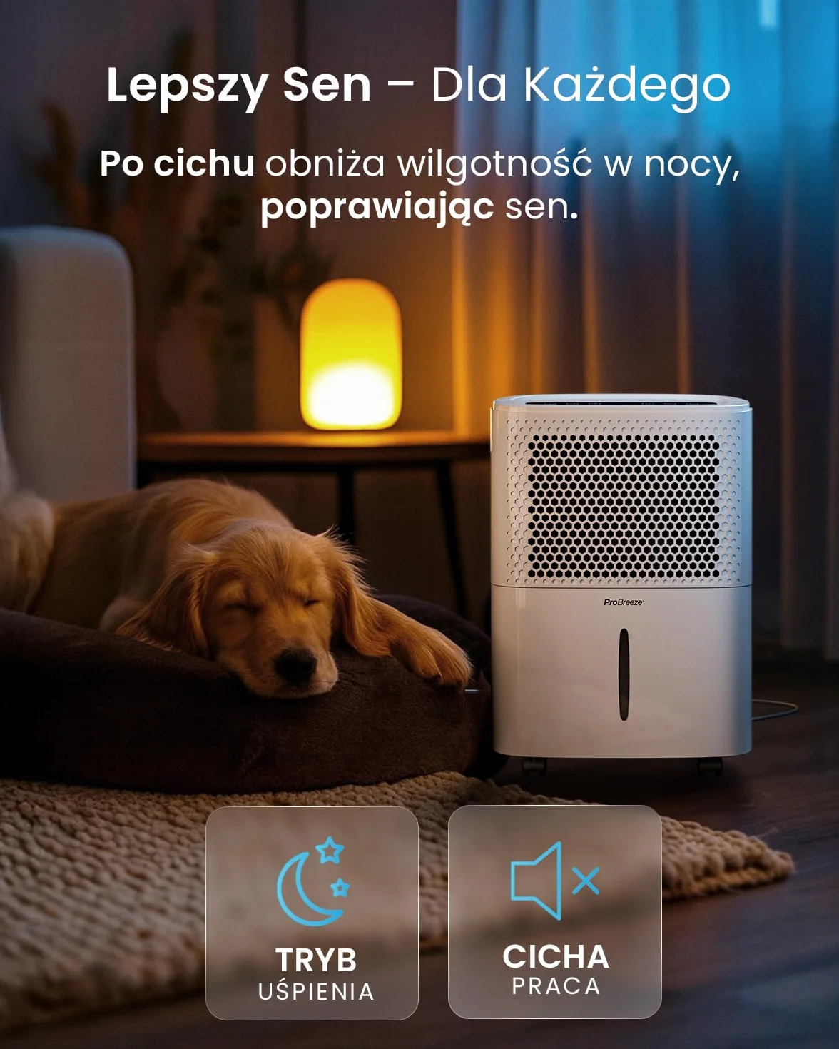 Pro Breeze Osuszacz Powietrza, Elektryczny Pochłaniacz Wilgoci Pleśni Kondensacji, Cichy Odwilżacz do Domu Łazienki Garażu Przyczepy Kempingowej, dla Dzieci Niemowląt, 24h Timer, Duży 1,8l Zbiornik