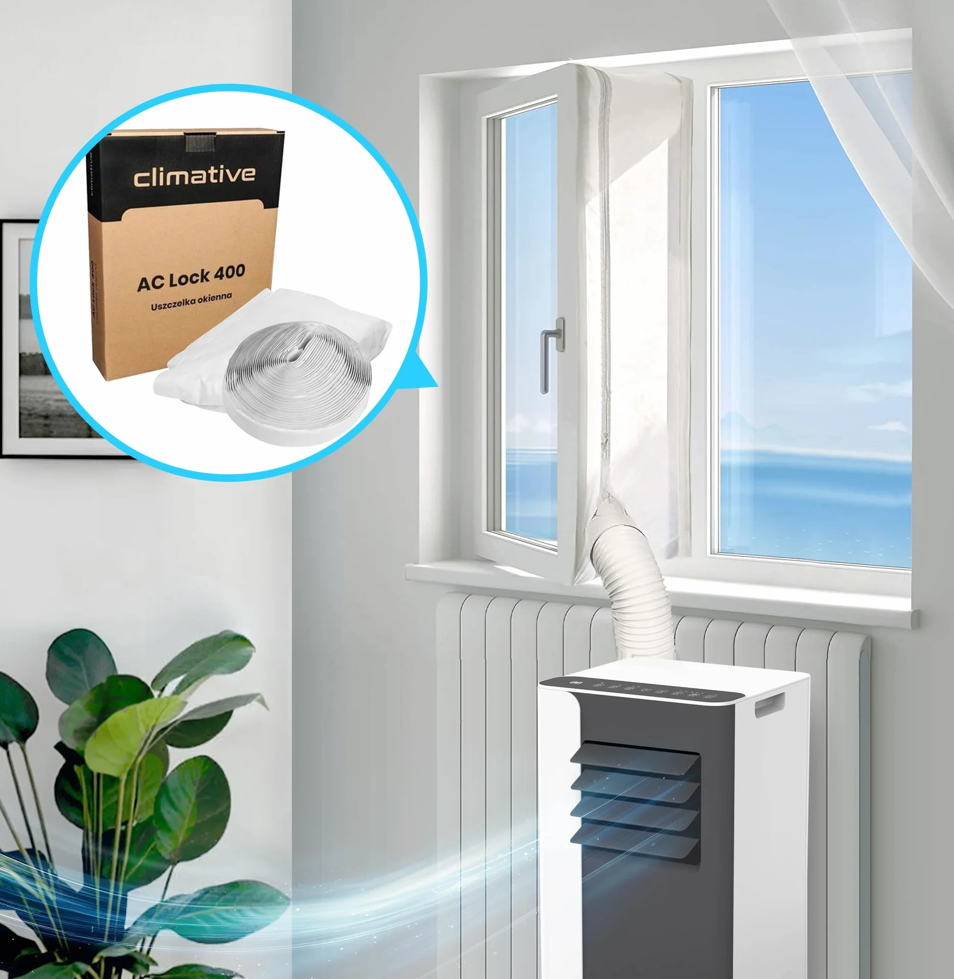 Klimatyzator Przenośny AC26-S MINI WiFi 2,6 kW BTU 9000 340 m³/h Tuya Smart 3w1