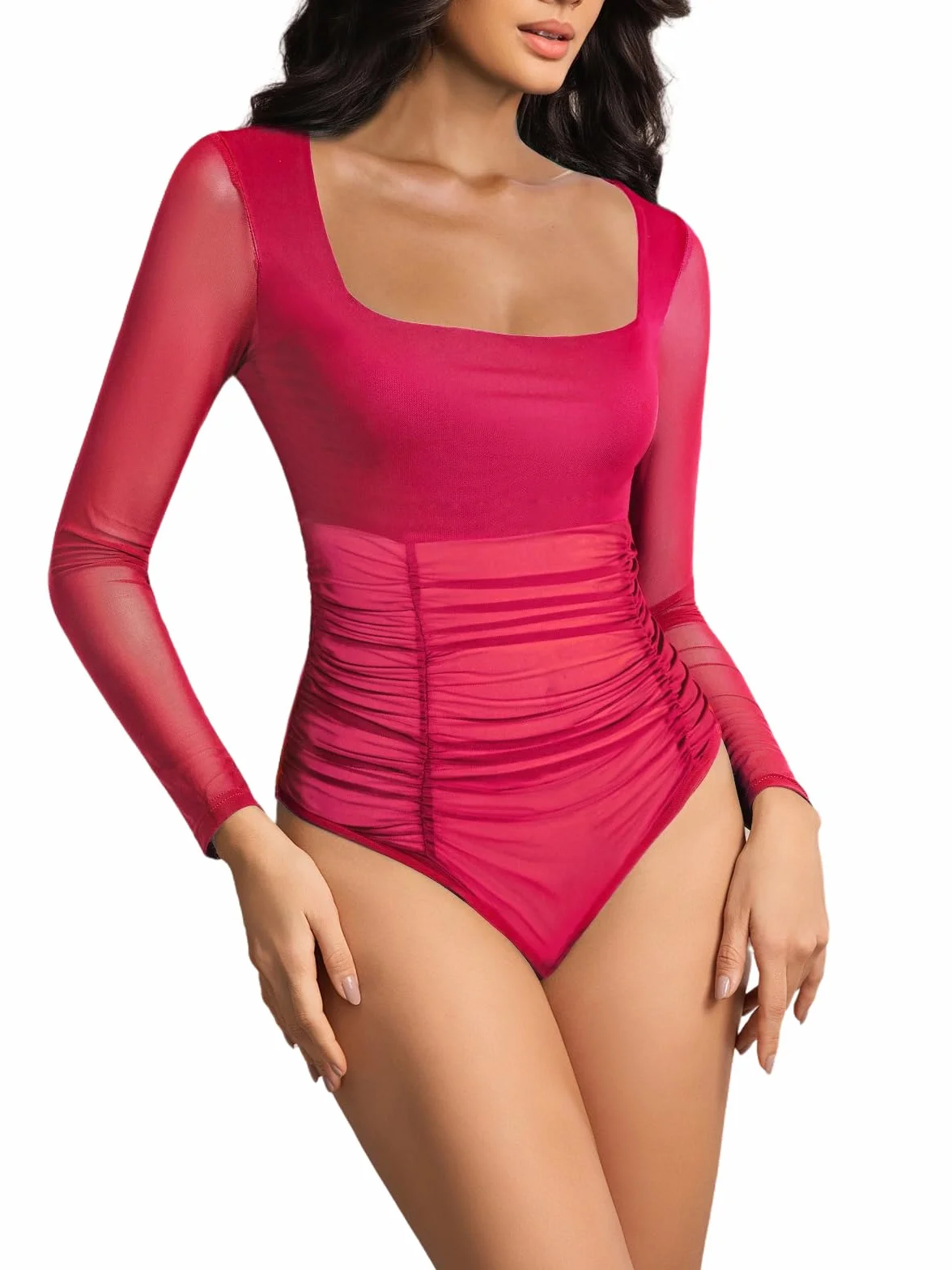 SEBOWEL Body damskie z długim rękawem, body damskie, seksowne, eleganckie, body z długim rękawem, body dla kobiet