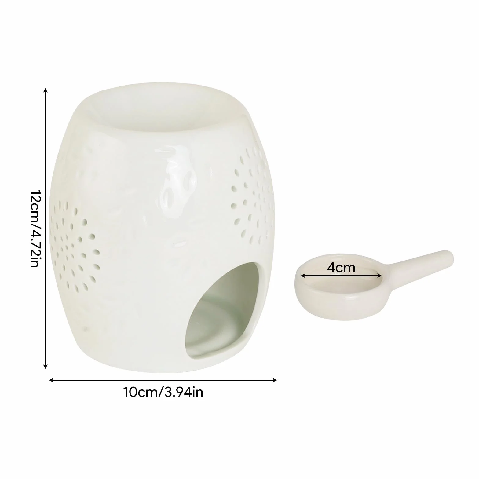 Ceramiczna lampa zapachowa tealight z uchwytem na podgrzewacze do olejków eterycznych i wosku
