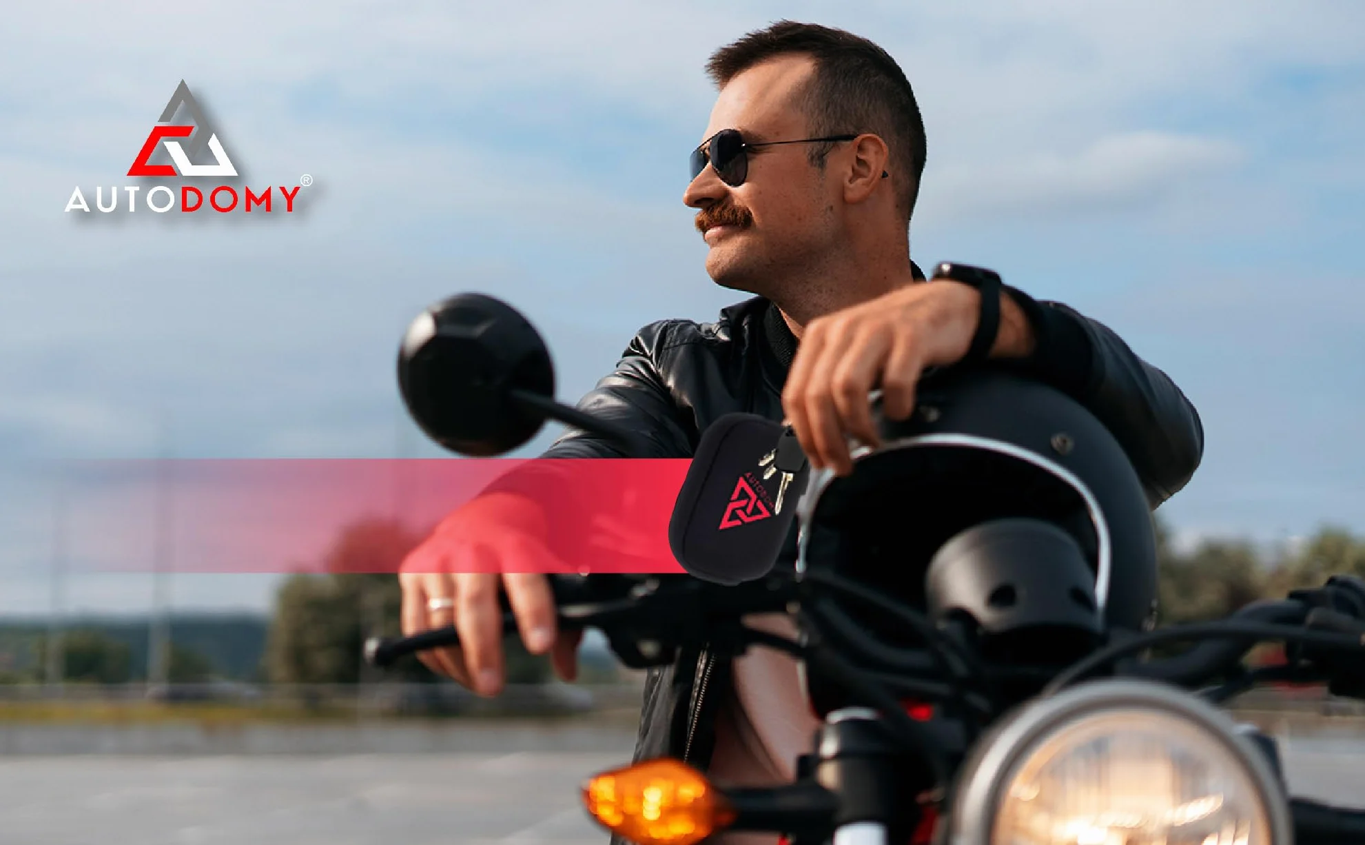 Autodomy Wodoodporny Brelok na Klucze do Motocykla | Etui z Neoprenu w Kolorze Czarnym i Czerwonym | Premium Portmonetka z Pierścieniem Wewnętrznym, Zewnętrznym i Karabińczykiem