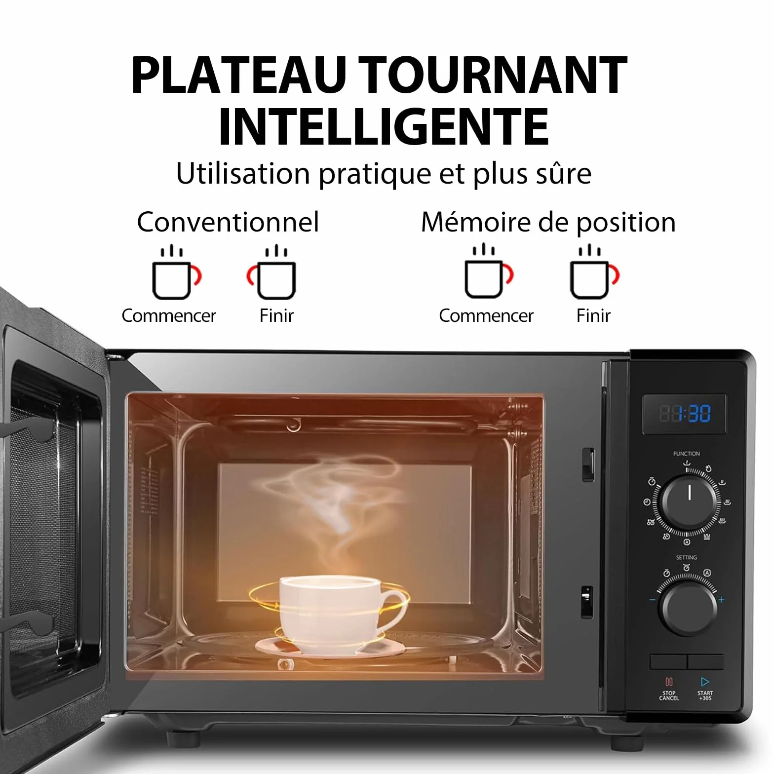 Toshiba Kuchenka mikrofalowa 900 W 23 l MW2-AG23P (BK) z grillem 1050 W 8 menu ECO