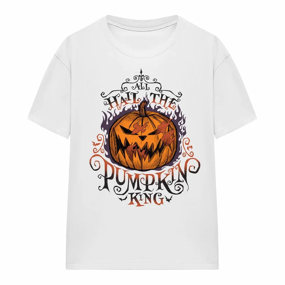 The Nightmare Before Christmas Koszulka Kobiety The Nightmare Before Christmas Hail The Pumpkin King Ladies T Shirt, White