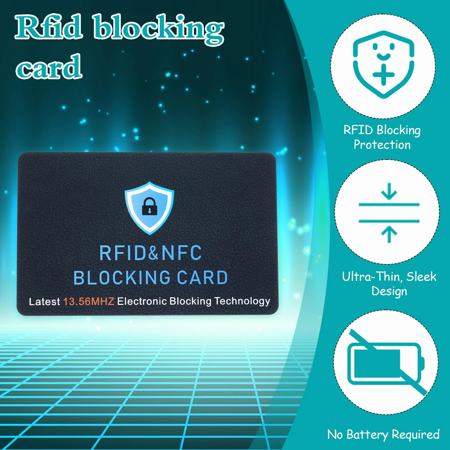 10 sztuk kart blokujących RFID, ochrona przed utratą danych radiowych, karty blokujące RFID/NFC, ultracienkie, do portfela, kart debetowych, kart kredytowych, paszportów, zapobiegania