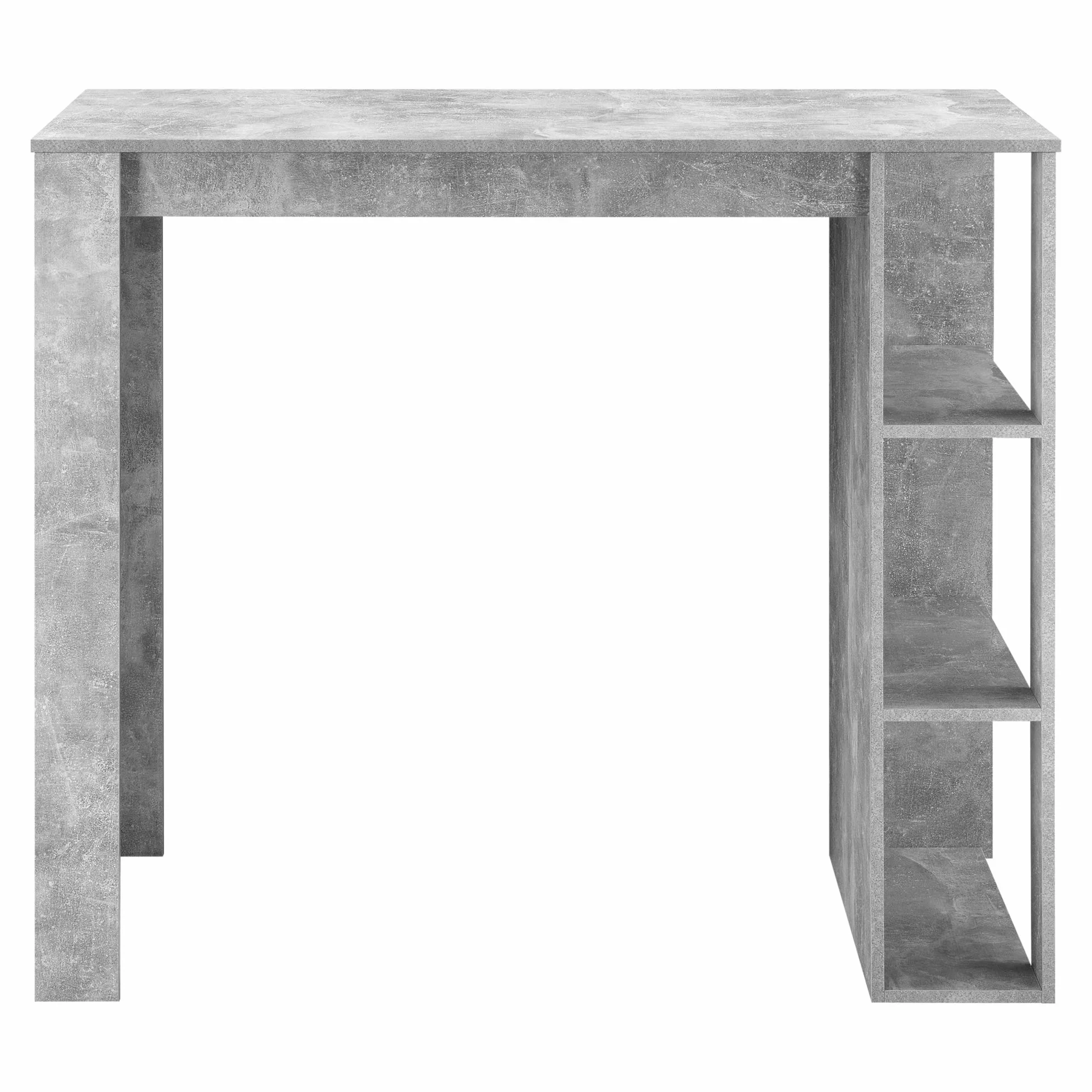 Stół barowy ze zintegrowanym barkiem 120 x 60 x 106 cm 3 półki blat betonowy