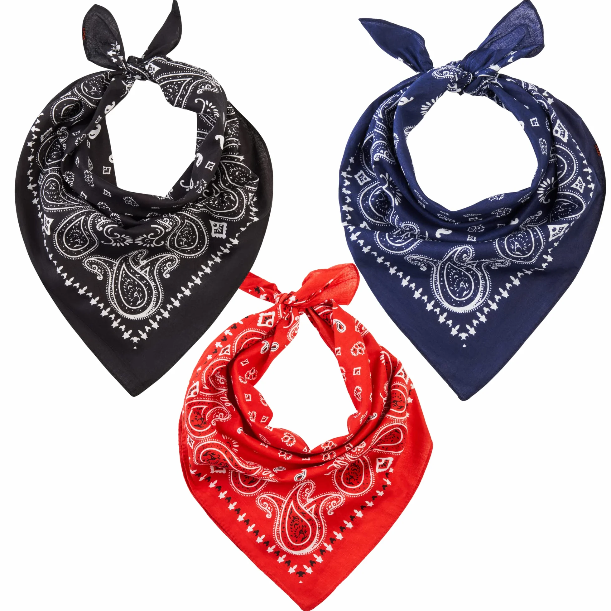 Bandana bawełniana unisex 50 x 50 cm, Chusta na Głowę i Szyję, Wzór Paisley, dla Kobiet i Mężczyzn, Sportowa