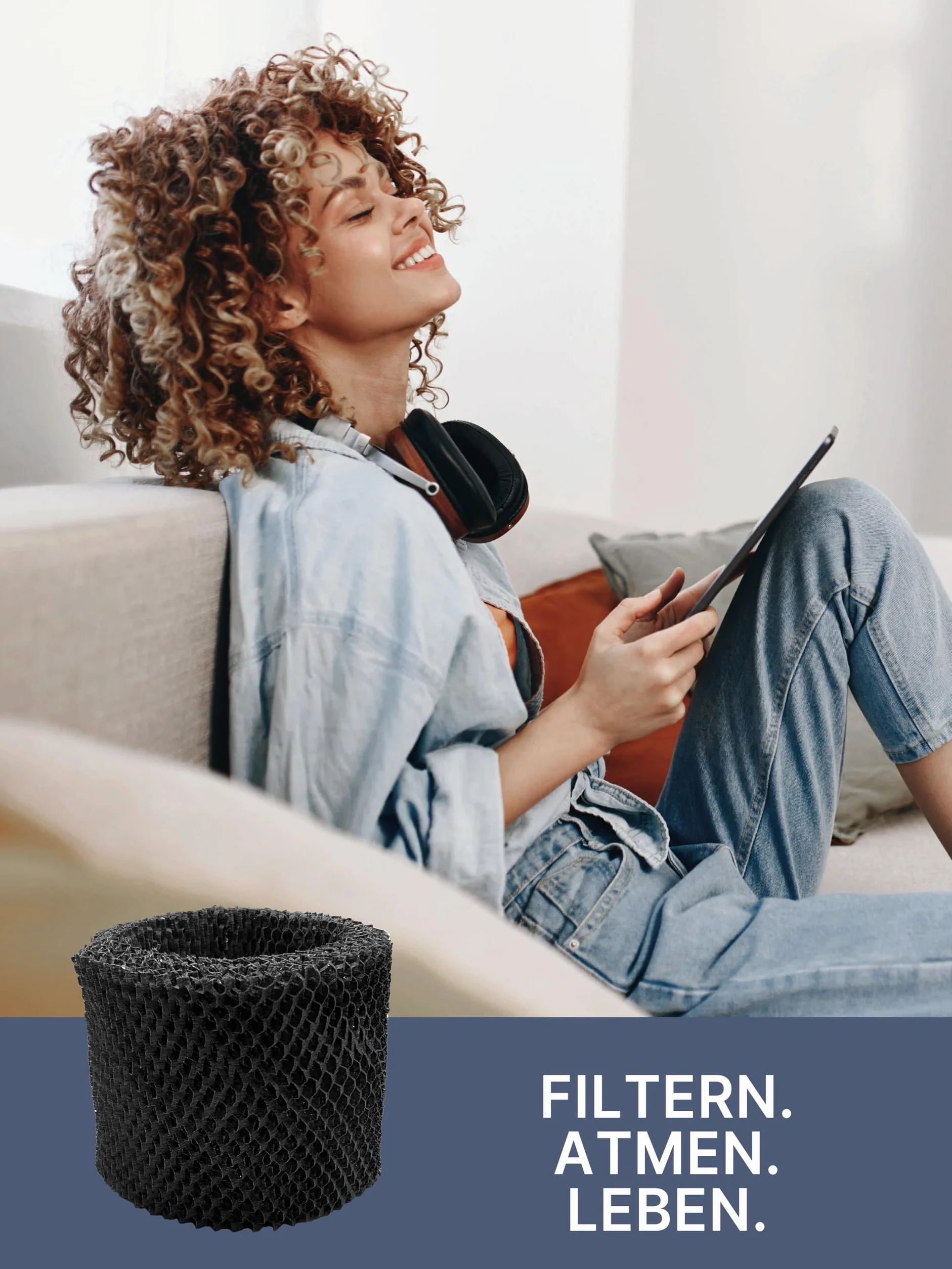 Comedes Filtr zastępczy do nawilżacza powietrza Philips HU4816, kompatybilny z oryginalnym filtrem FY2402/30, higieniczne nawilżanie powietrza, do 99% mniej bakterii (4 sztuki)