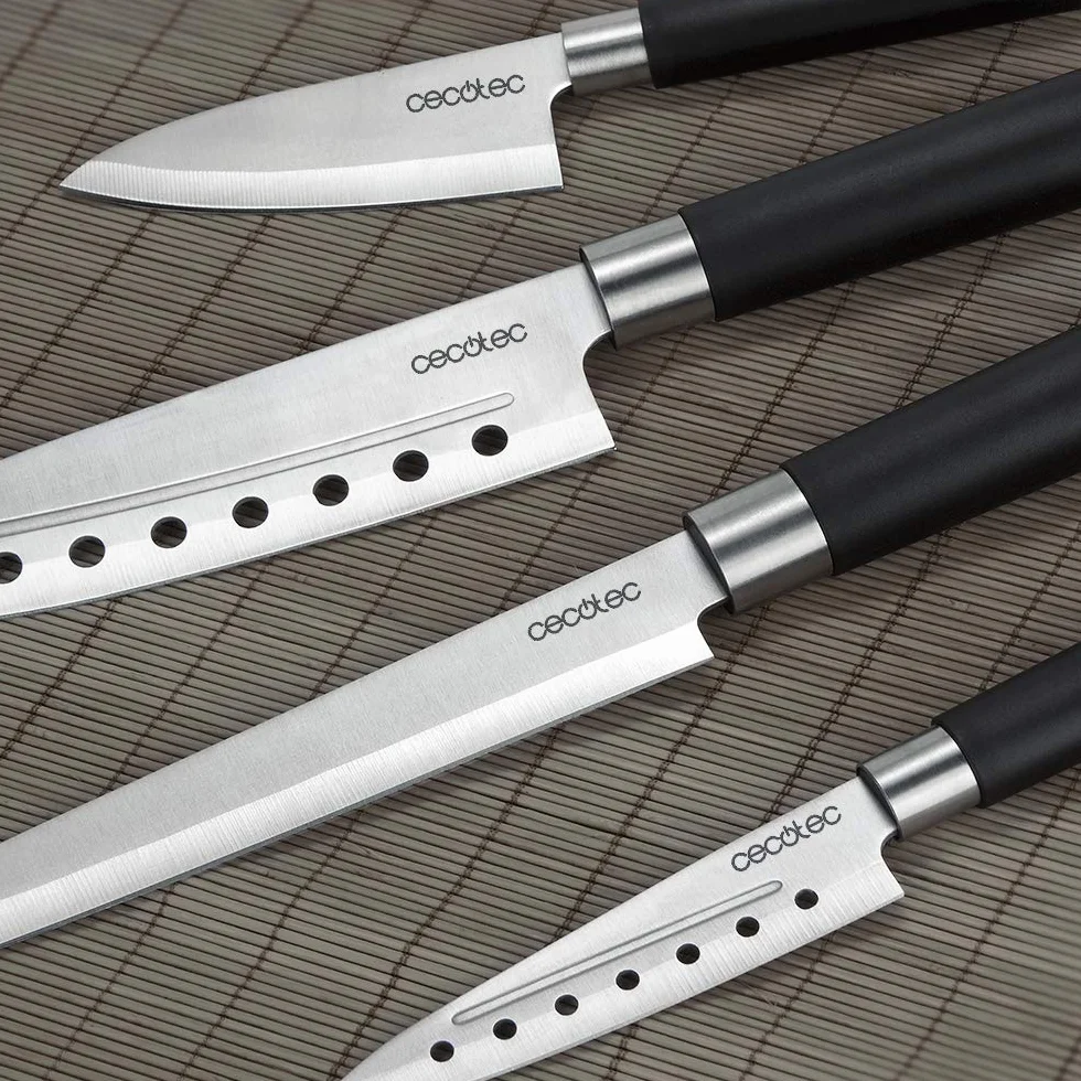 Cecotec Profesjonalny zestaw noży Santoku o szerokości 2 mm, profesjonalny zestaw noży Santoku