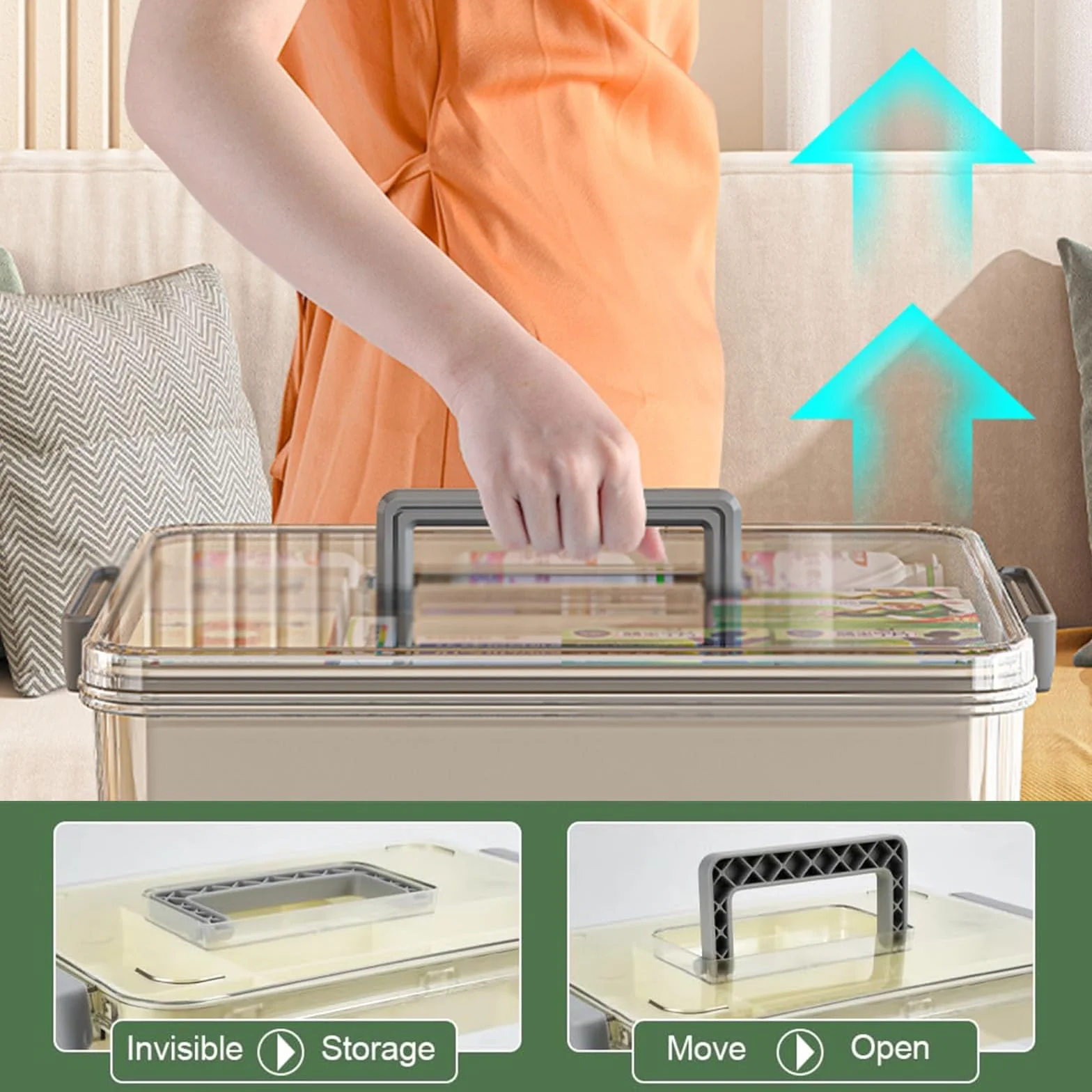Apteczka domowa pudełko na lekarstwa dwuwarstwowy organizer medyczny 26 x 16 x 15 cm