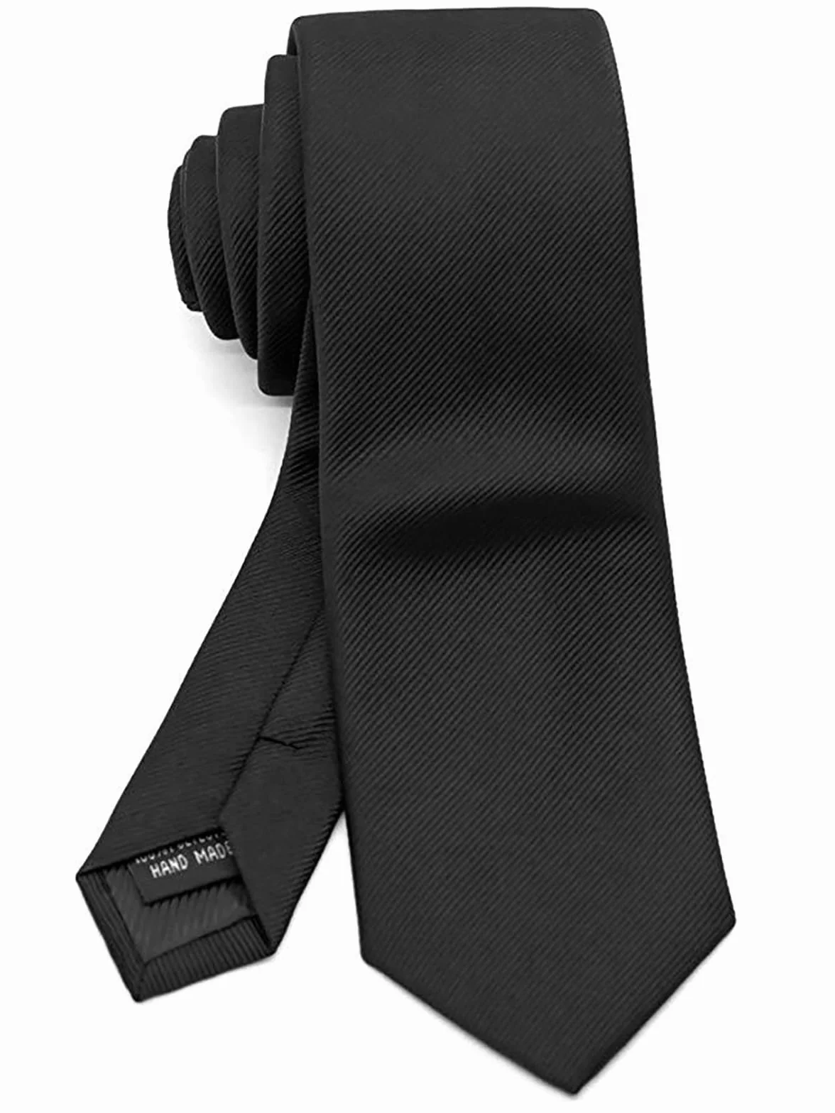Męski krawat, klasyczny wąski, 6 cm, elegancki krawat na wesele, do biura lub na uroczystości, jednokolorowy krawat satynowy z drobną dzianiną