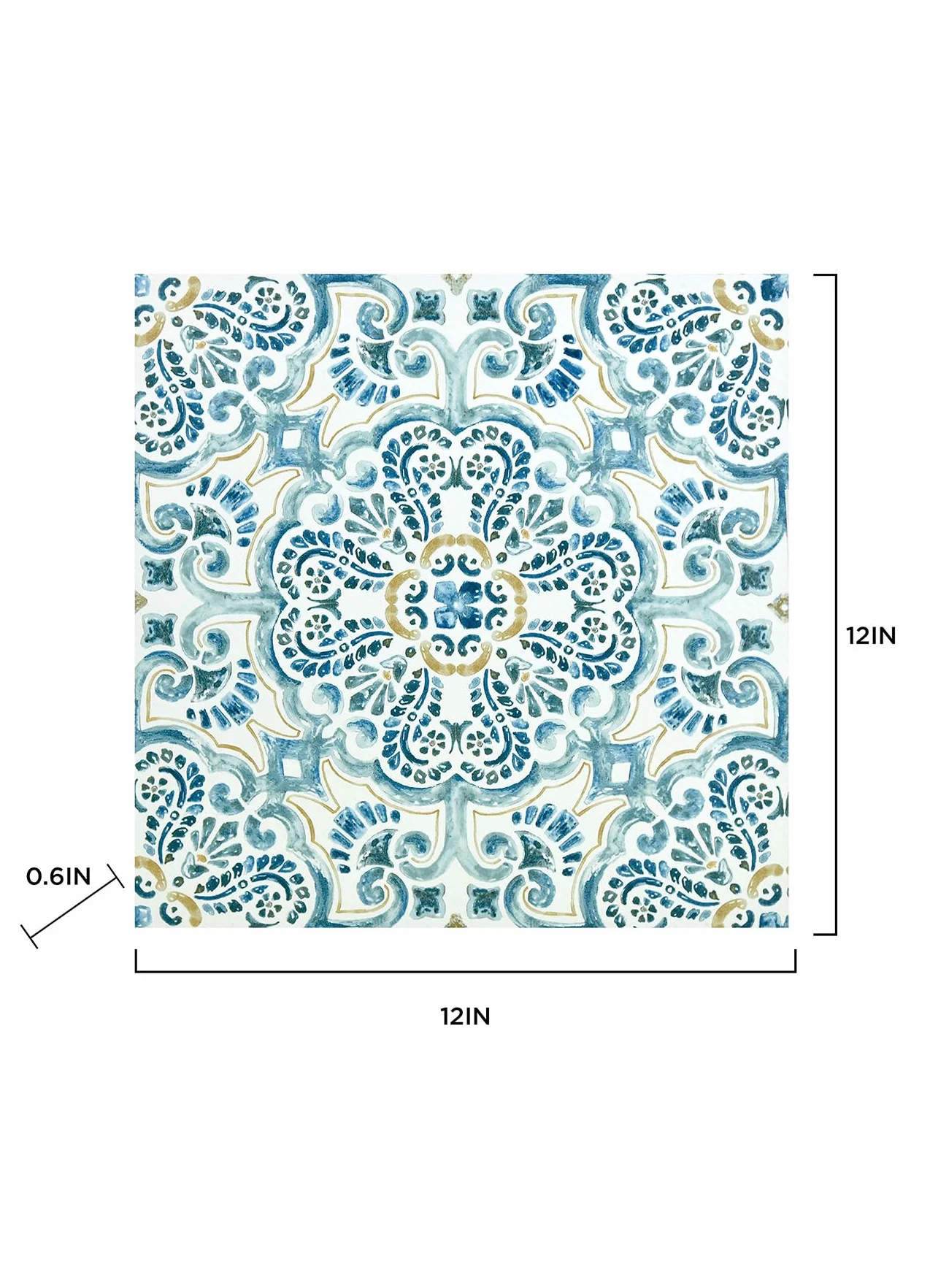 WallPops Fontaine płytki podłogowe odklej i przyklej blues 30,5 x 30,5 cm zestaw 10 sztuk