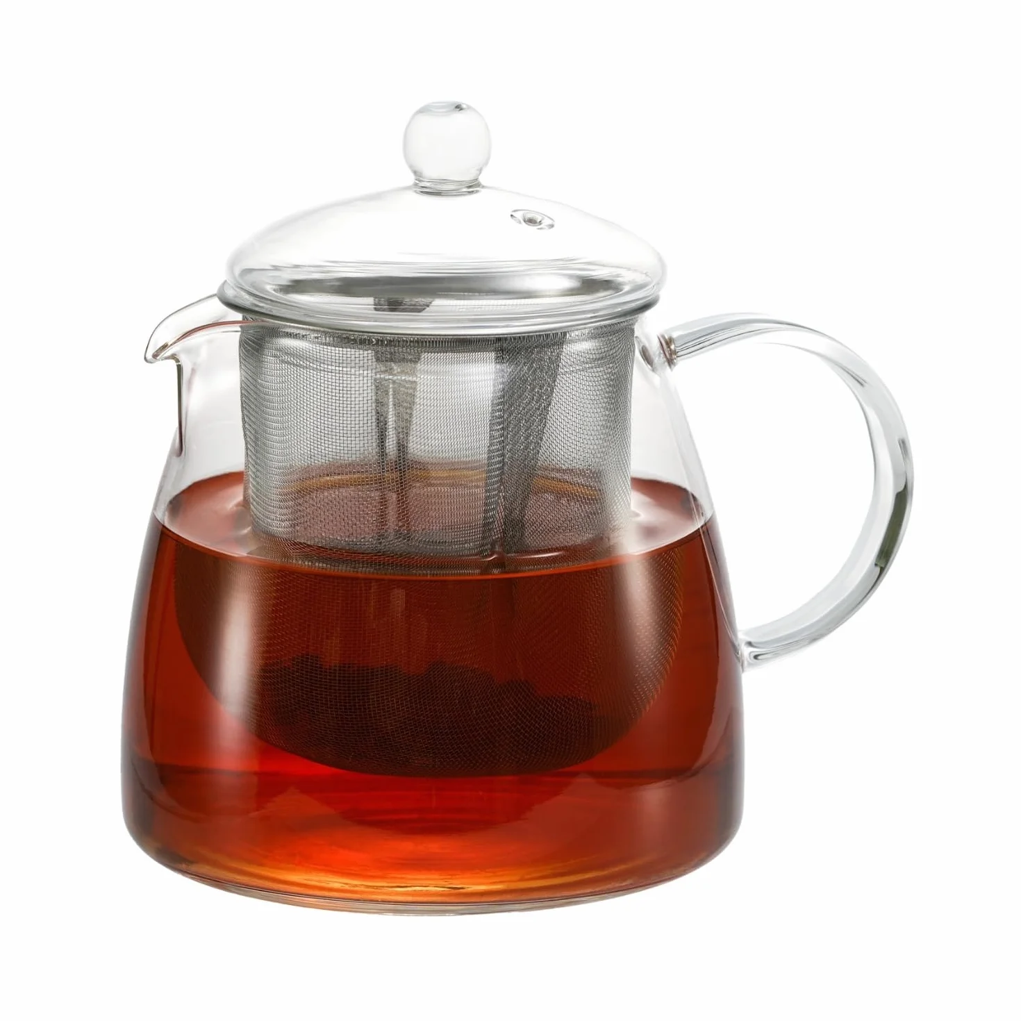 Hario Szklany dzbanek do herbaty o pojemności 700 ml, czysta szklana pokrywka, biały