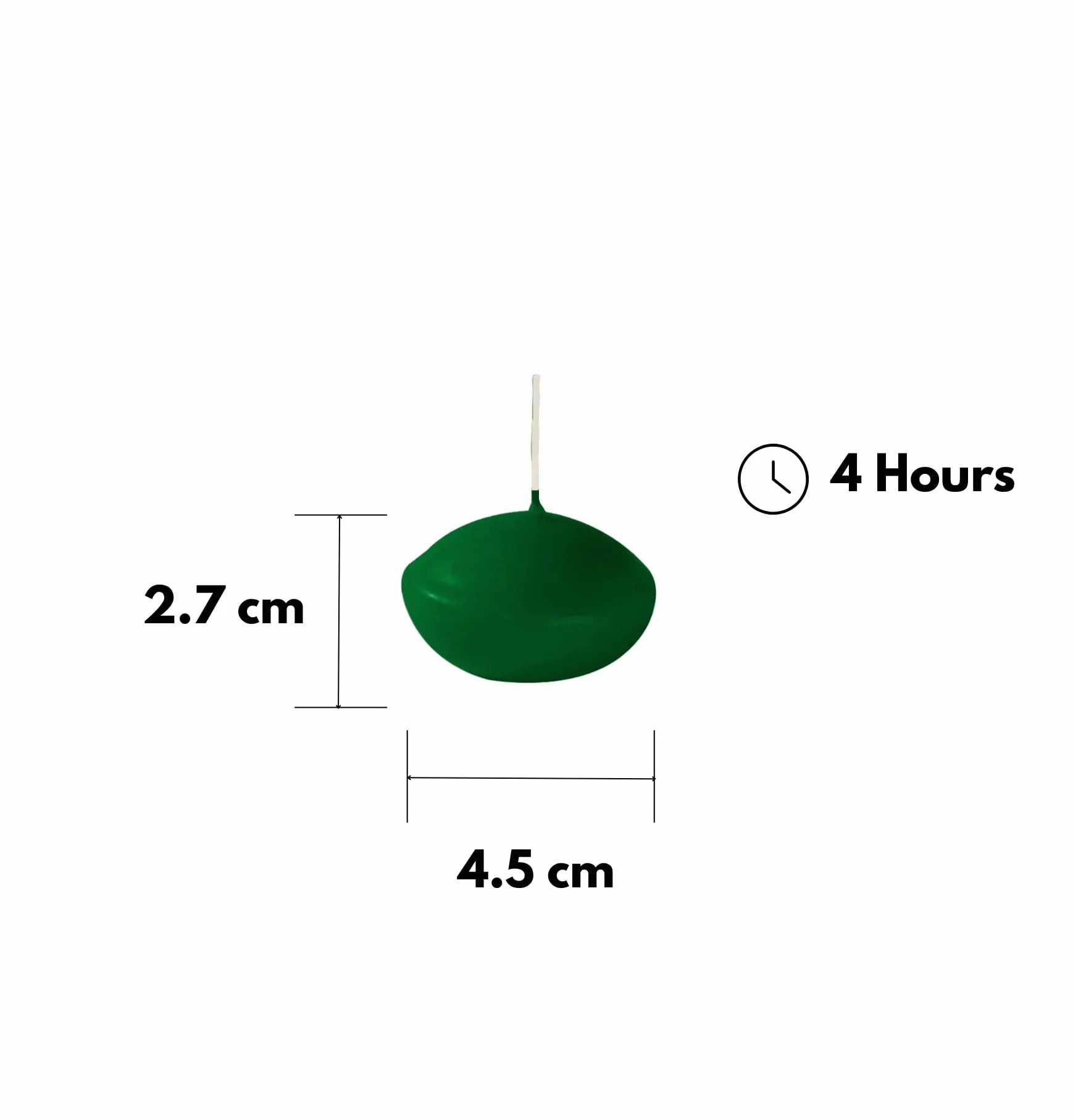 Cereria Di Giorgio Pływające świece 4,5 cm 2,7 cm 20 szt. ciemnozielony