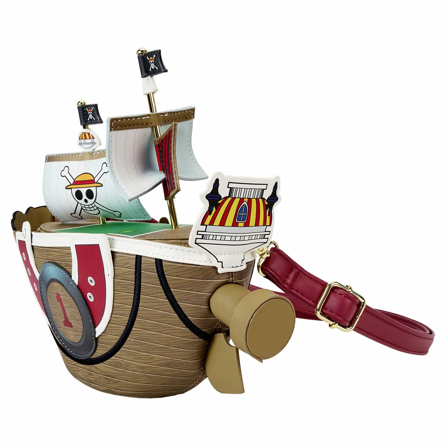 Loungefly Jednoczęściowa torba na ramię z figurką Thousand Sunny, rozmiar 7 cali, wielobarwny, 7-Inch, Nowoczesny