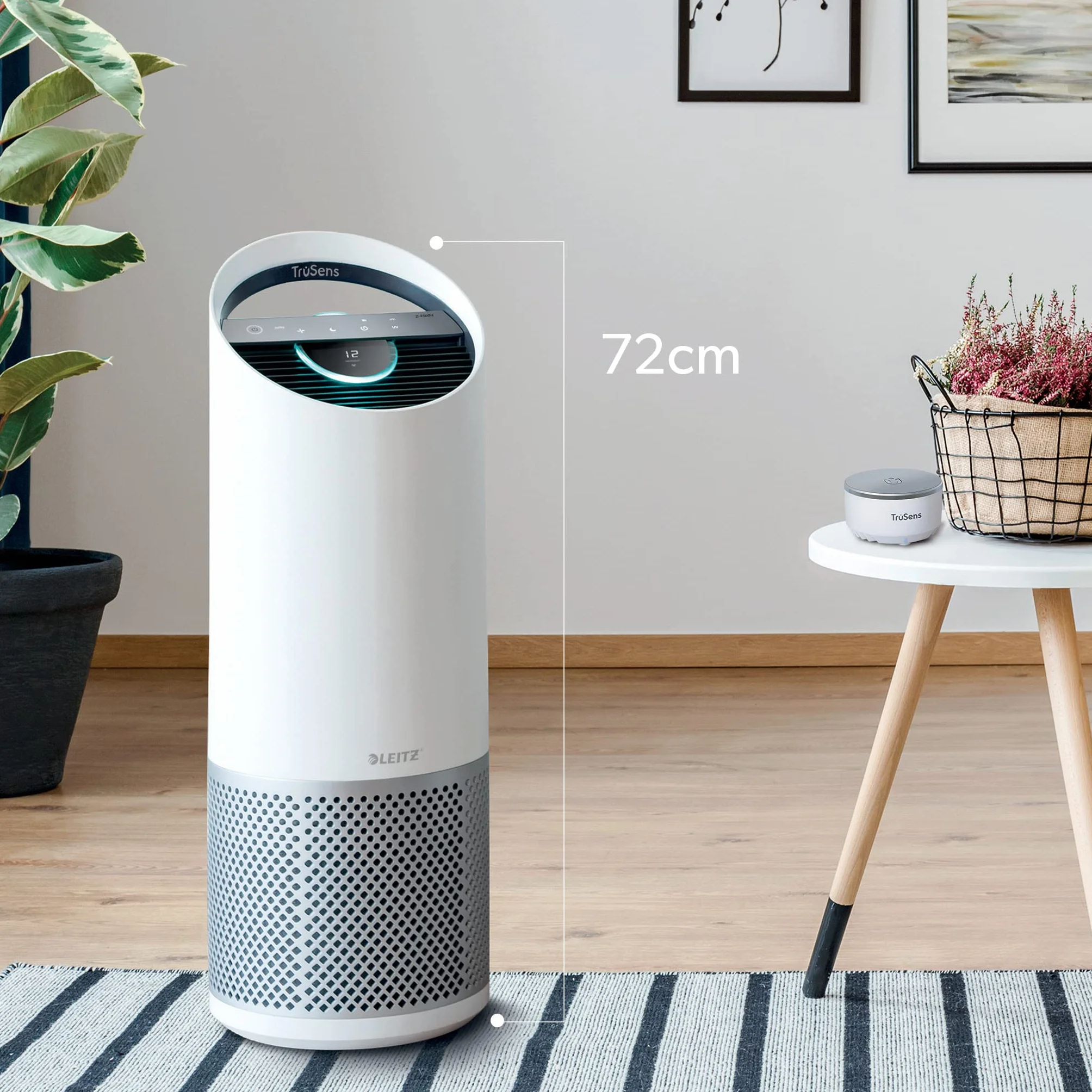 Leitz TruSens Z-3500H SMART Oczyszczacz Powietrza z Czujnikiem SensorPod, Lampą UV-C, Filtr HEPA H13 360°, Asystent Głosowy Alexa