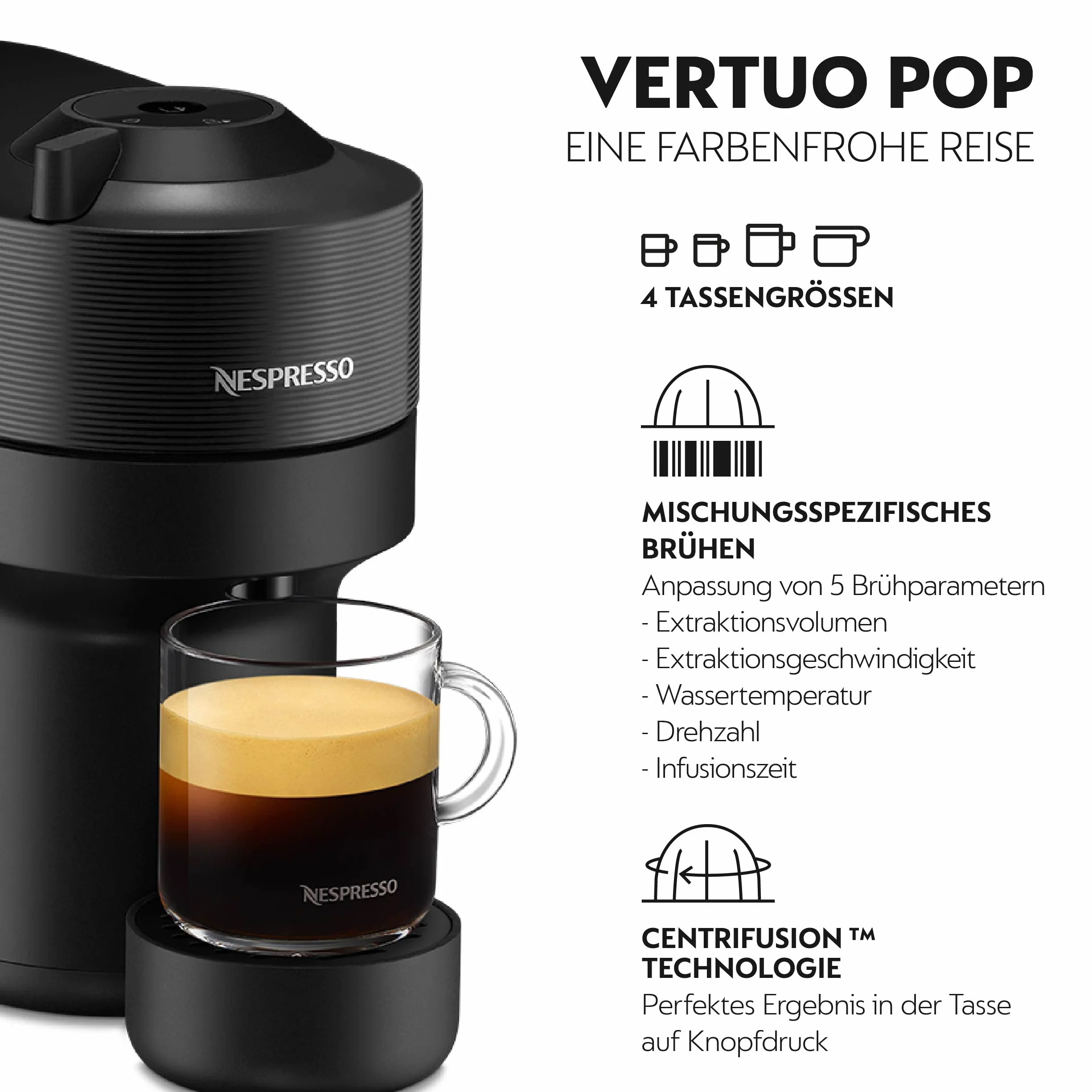 Macchina da caff? a capsule - DELONGHI - ENV90.B - Nespresso Vertuo Pop - Nero