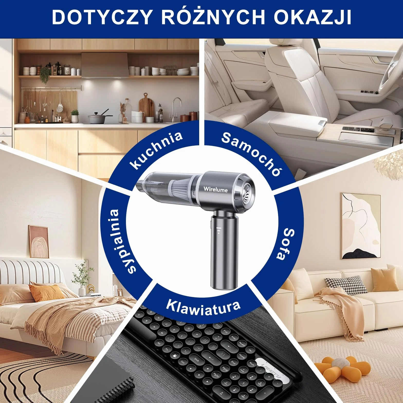 Bezprzewodowy Odkurzacz Ręczny Odkurzacz Samochodowy Miniodkurzacz mocny 22000Pa Mocny cyklonowy silnik ssący bezszczotkowy przenośny akumulatorowy lekki do sierści zwierząt pojazd biuro