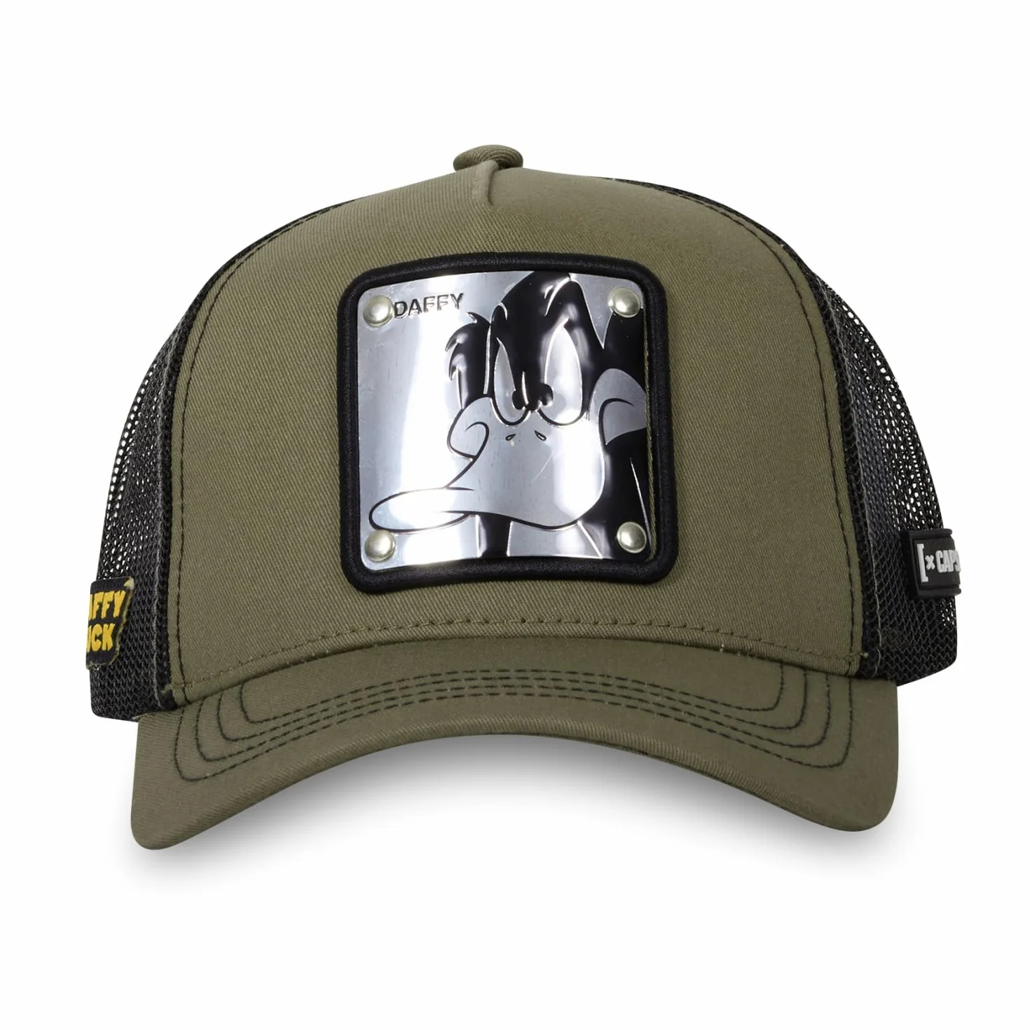 Capslab Kaczor Daffy Looney Tunes Metalowa Płyta Oliwkowa Czapka Trucker
