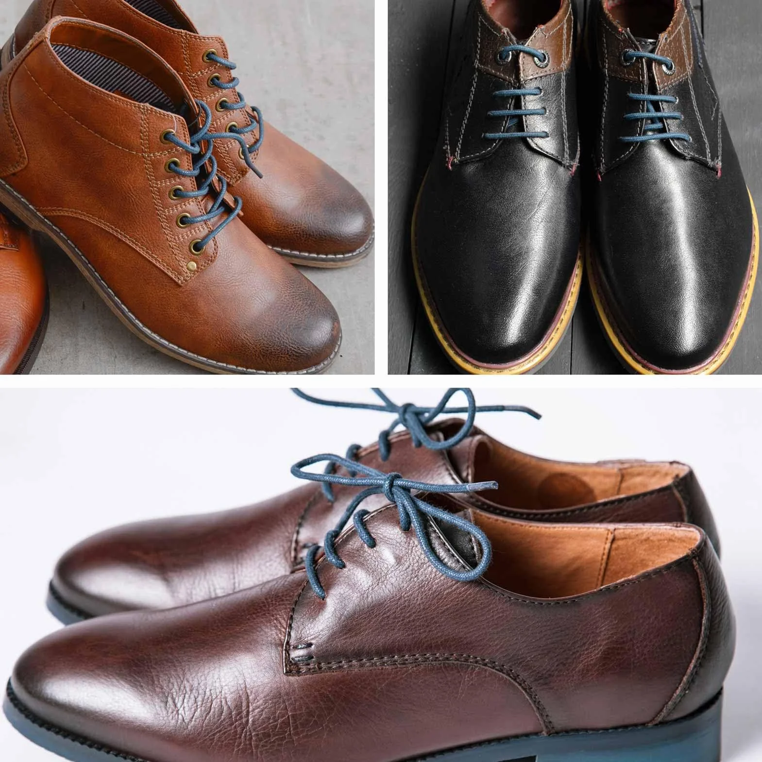 VSUDO Woskowane Okrągłe Szurówki 2.5mm – Cienkie Sznurowadła do Butów Oxford, Brogue, Derby, Blucher i Desert Boots