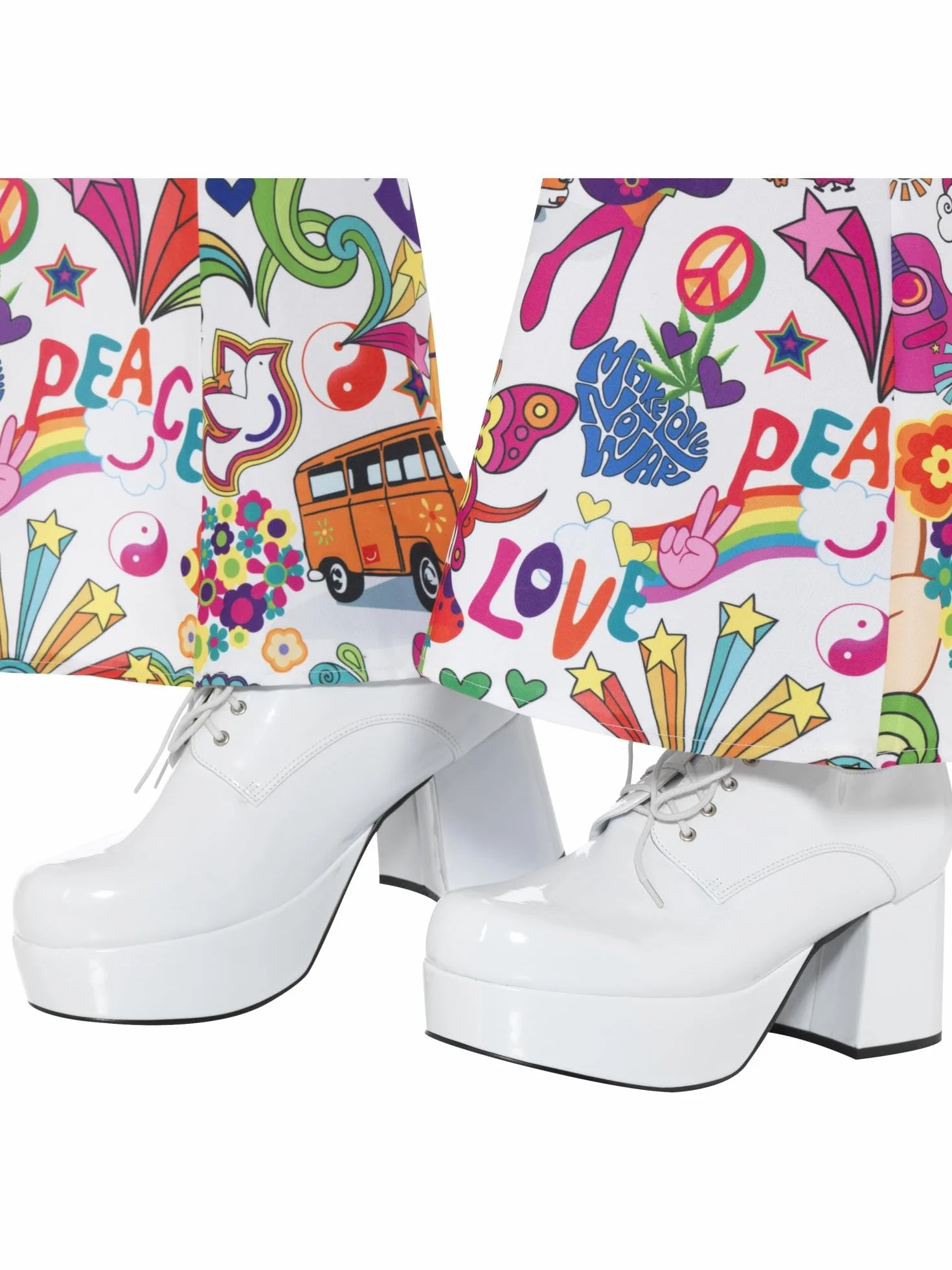 Smiffys Męskie Buty Na Platformie Disco White