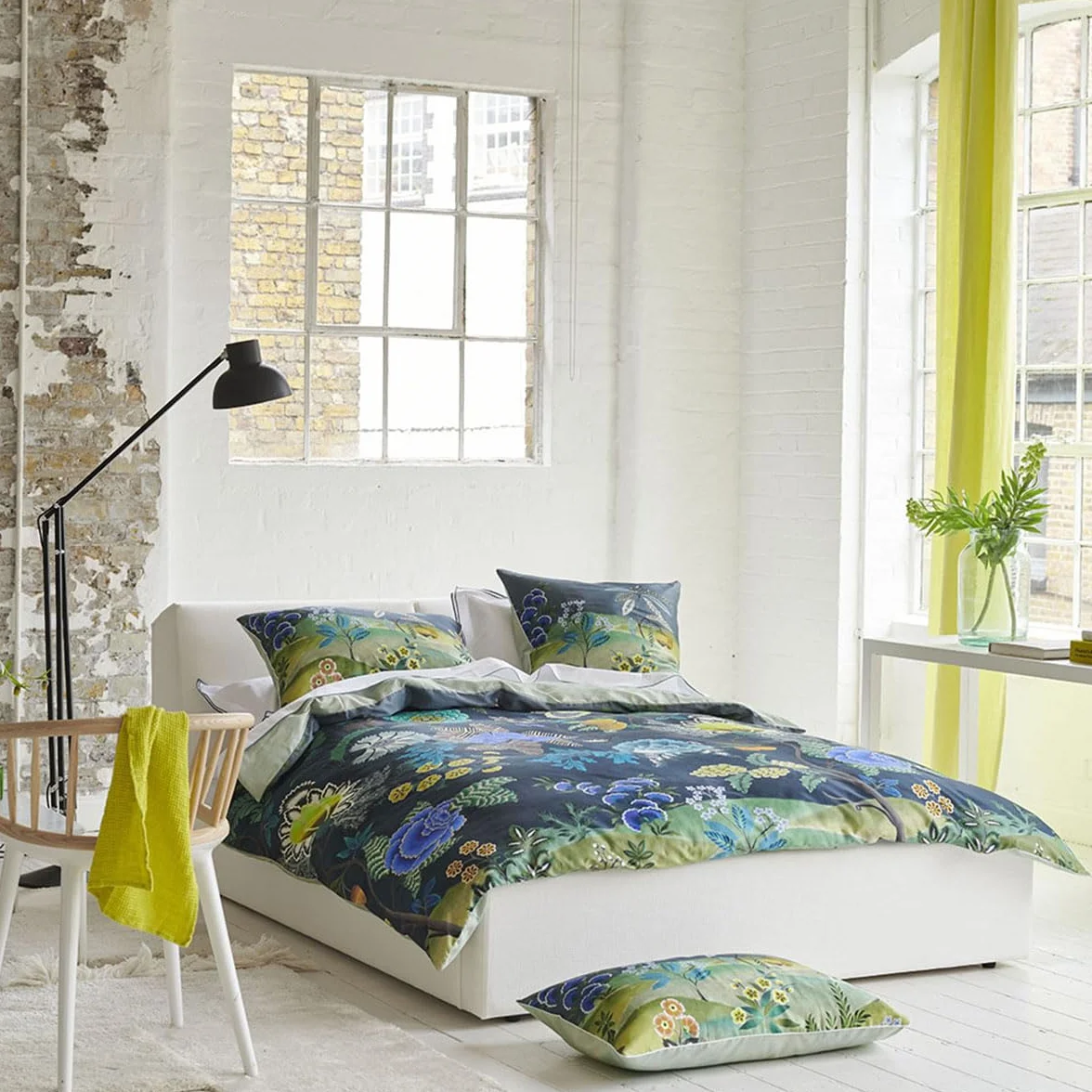 Poszewka na kołdrę Designers Guild Indigo Brokat 260 x 240 cm