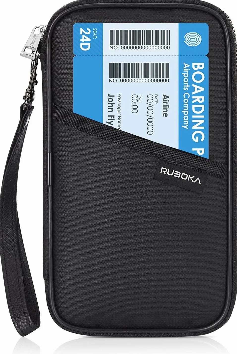 ruboka Ognioodporne etui na paszport blokujący RFID (10,9 x 21,8 cm), rodzinne etui na paszport, wodoszczelne, organizer na dokumenty podróżne, kopertówka dla mężczyzn i kobiet