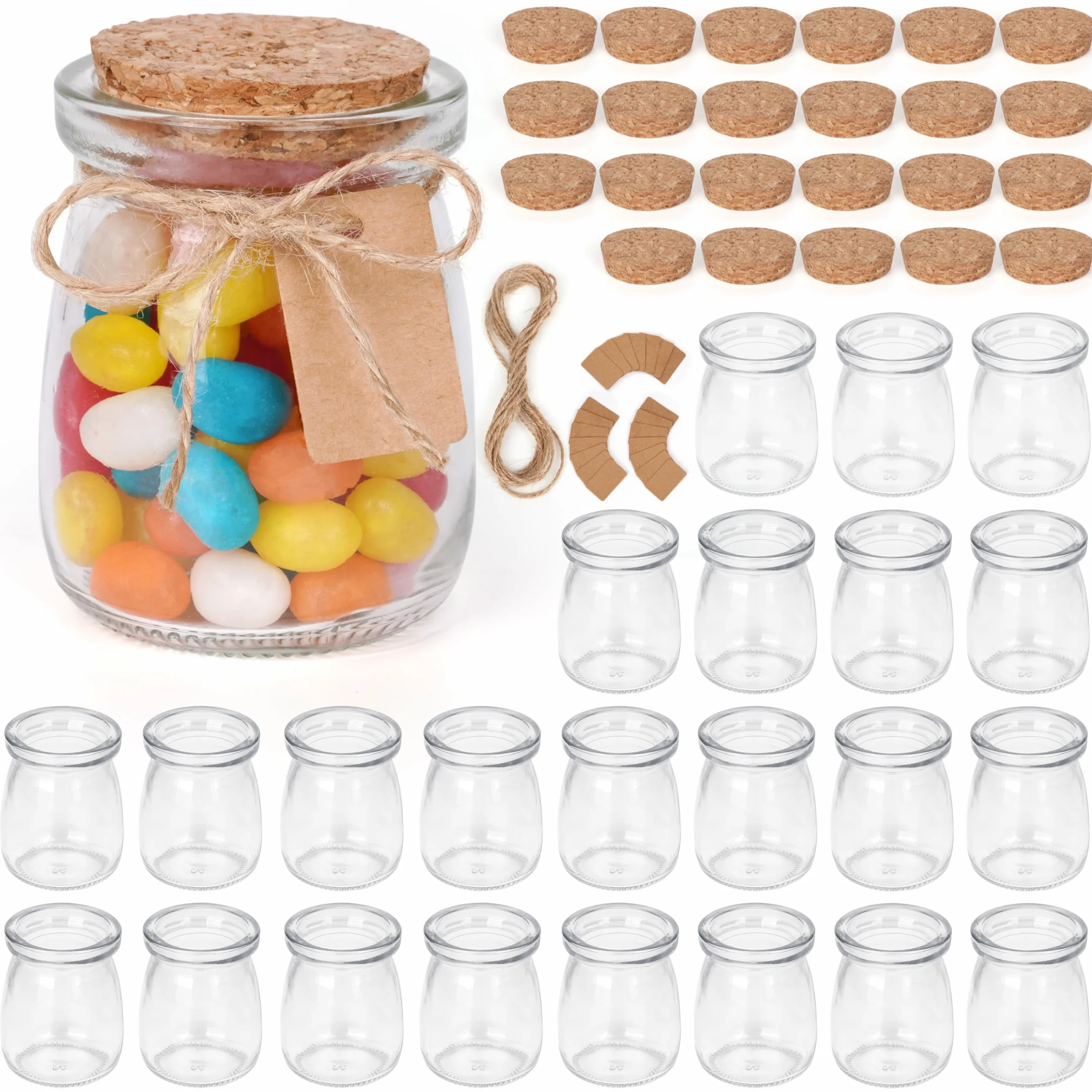 Słoiki szklane 100ml z korkami Winter Shore na prezenty weselne