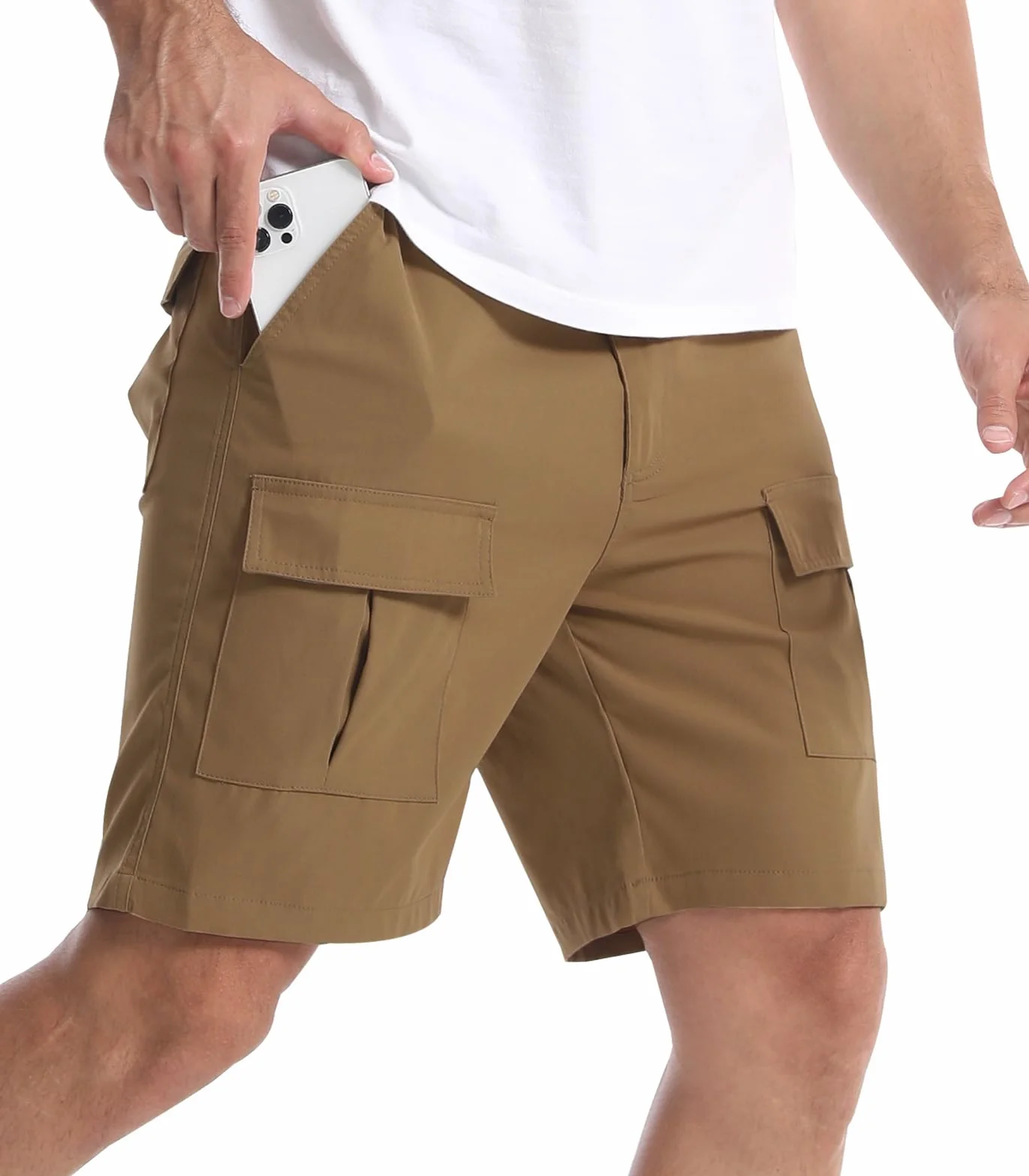 Suwangi Męskie szorty cargo na co dzień klasyczny krój outdoorowe wędrówki walka praca lato jogging szorty z 6 kieszeniami