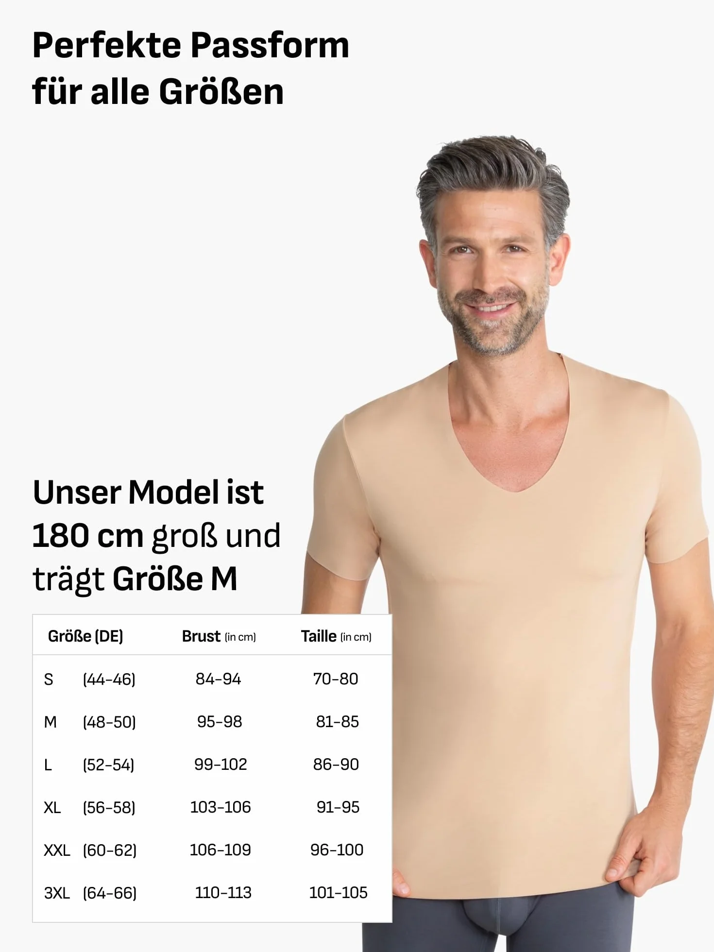 FINN Clean-Cut podkoszulek męski z krótkim rękawem z dekoltem w serek – niewidoczny męski podkoszulek z laserowym wykończeniem – bezszwowy T-shirt z oryginalnego Lenzing Modal do koszuli i garnituru